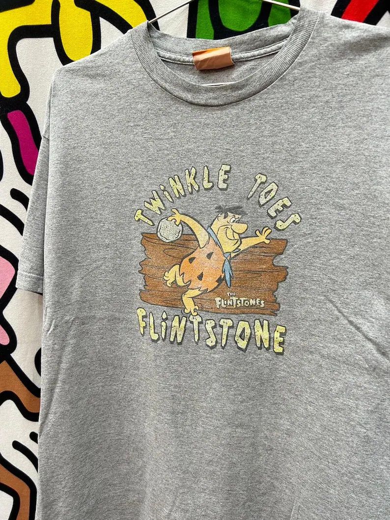 Vintage Vintage 2003 The Flintstones Cartoon tshirt size XL Size US XL / EU 56 / 4 - 1 Thumbnail