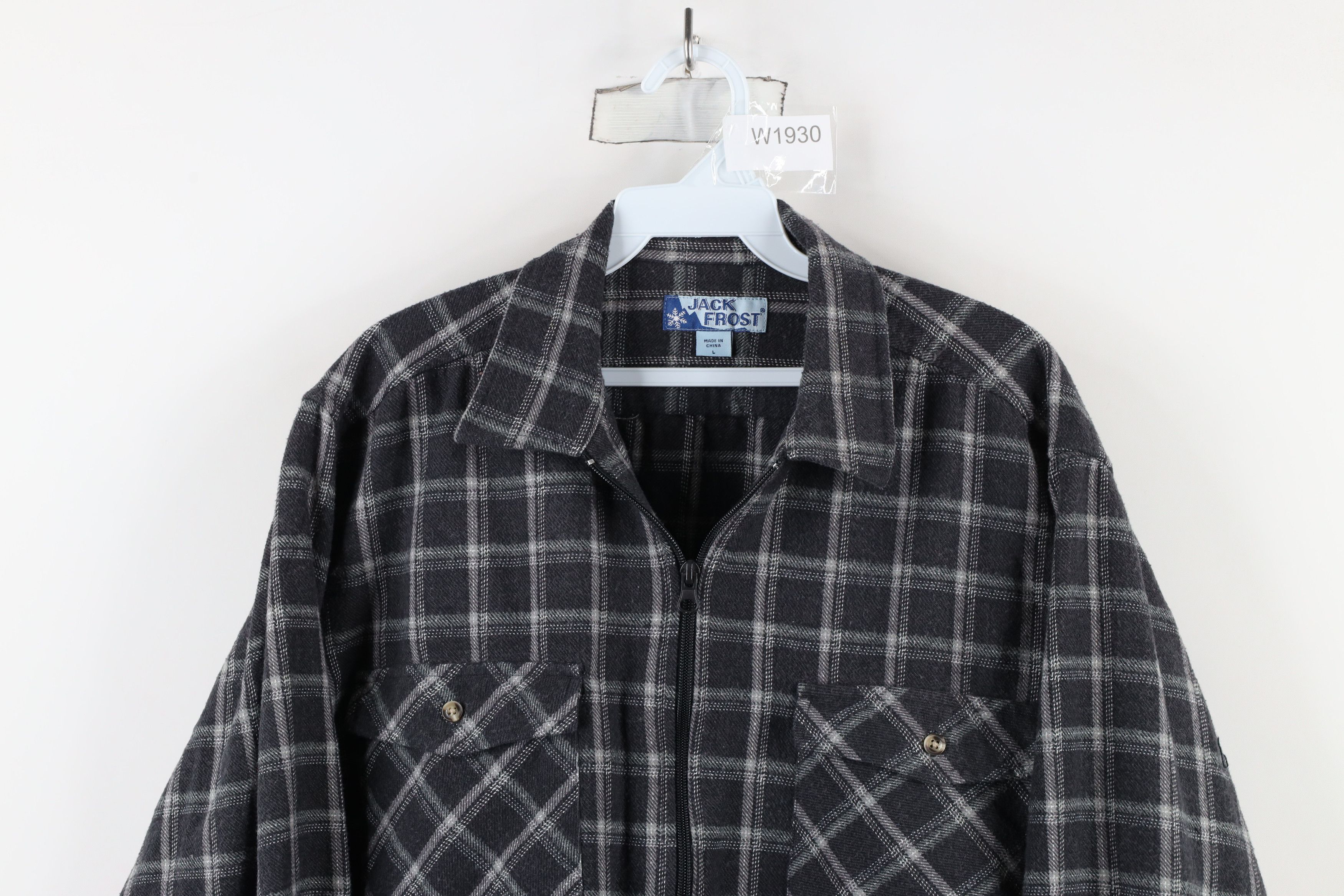 Vintage Vintage 90s Streetwear Zip Flannel Shirt Jacket Jac Shirt Size US L / EU 52-54 / 3 - 2 Thumbnail