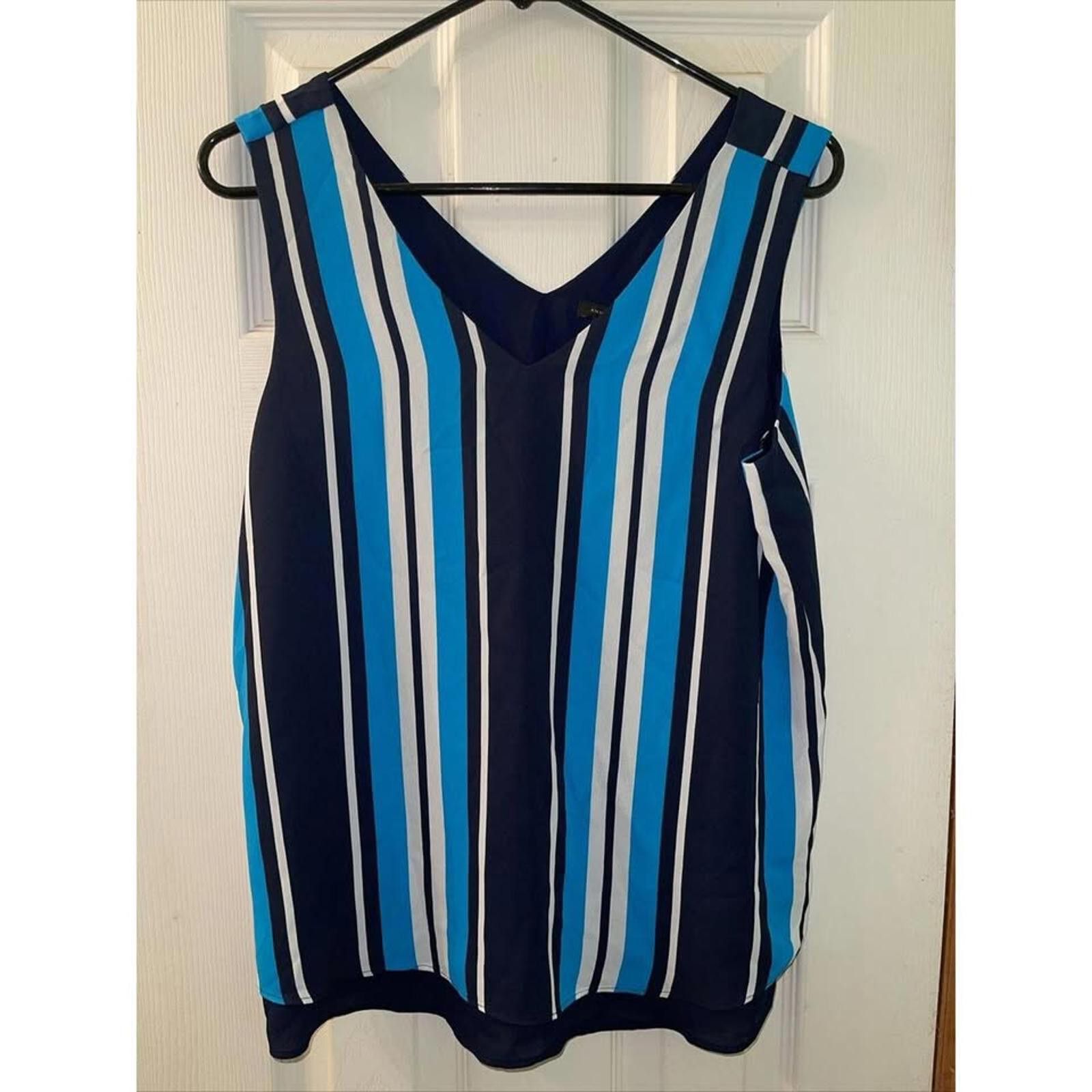 Other Ann Taylor Striped V-Neck Sleeveless Top - Size S Size S / US 4 / IT 40 - 1 Thumbnail