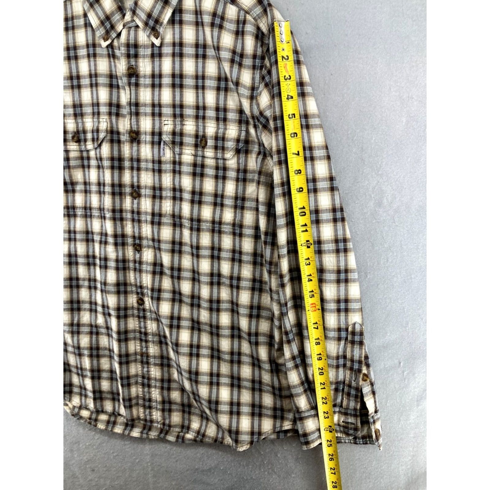 Carhartt Carhartt Mens Button Up Shirt L Brown Plaid Relaxed Fit Size US L / EU 52-54 / 3 - 4 Thumbnail
