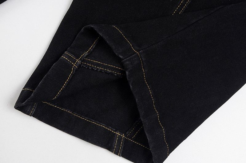 Jean Men's American Retro Cross-Embroidered Curved-Leg Jeans Size US 32 / EU 48 - 6 Thumbnail
