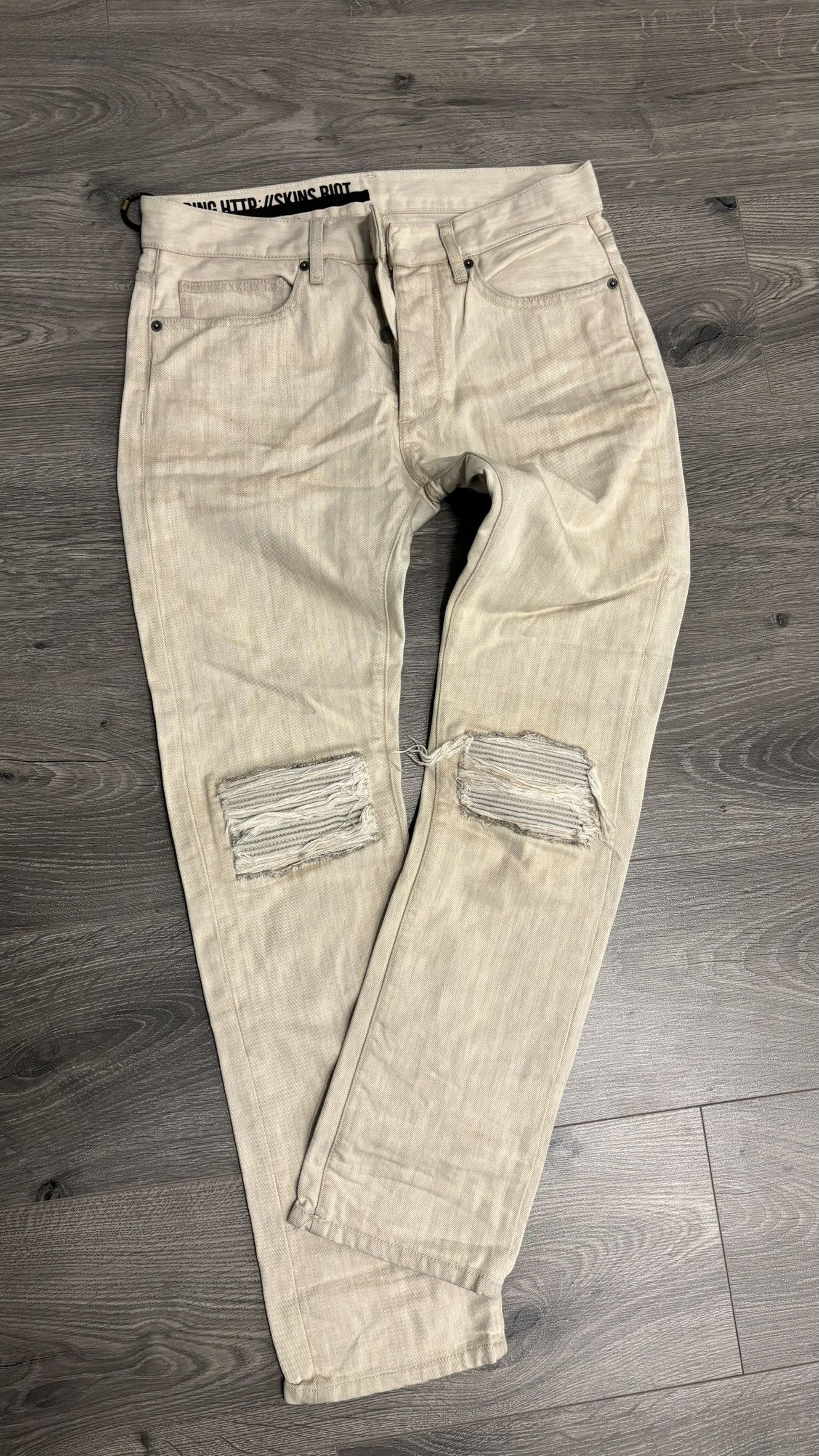 Ring Milano RING MILANO White Distressed Denim Size US 30 / EU 46 - 1 Thumbnail