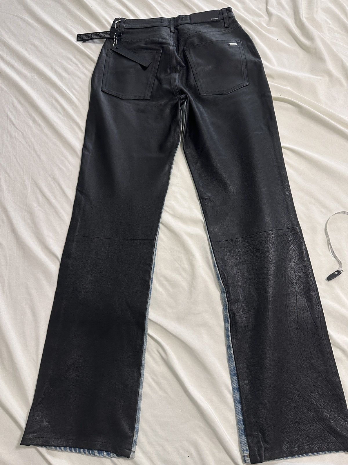 Amiri NWT AMIRI Combo/Panelled Straight-leg Leather Jeans/size 25 Size 25" / US 0 / IT 36 - 2 Thumbnail