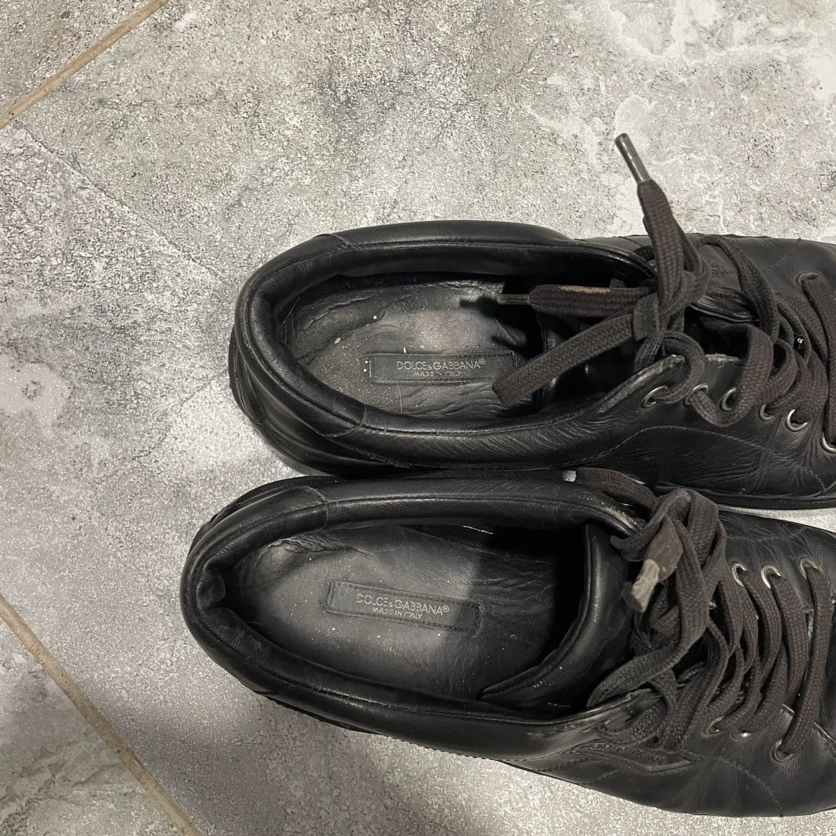 Vintage 7 black Dolce Gabbana leather Boots shoes sneakers old money Size US 7 / EU 40 - 4 Thumbnail