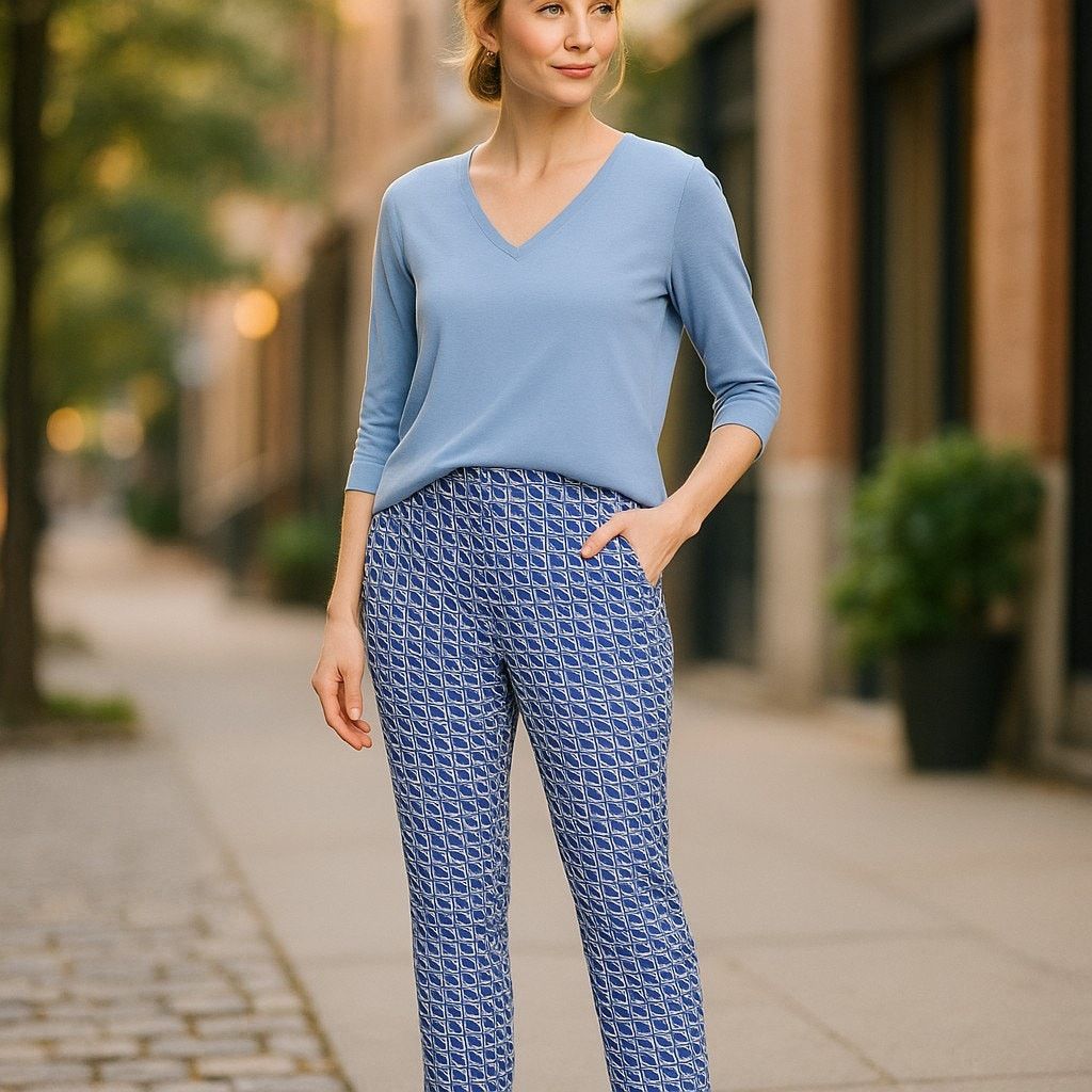 J.Crew J.Crew Campbell Capri Pants Sz 6 Blue White Print Size 28" / US 6 / IT 42 - 2 Thumbnail