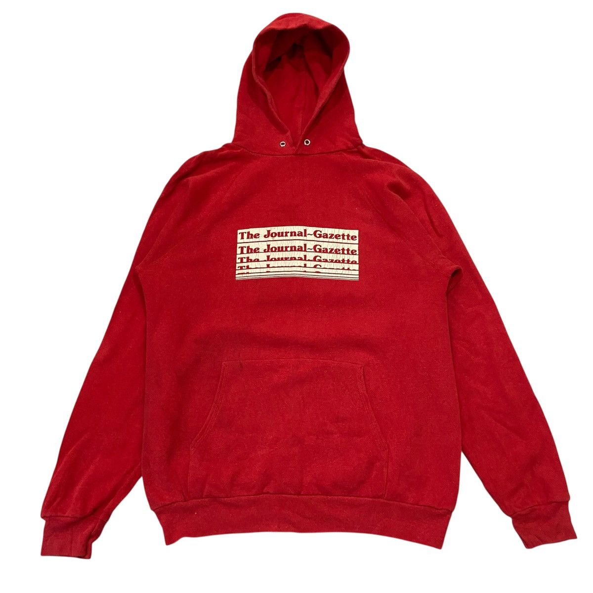Vintage Vintage 80s Hanes The Journal-Gazette Newspaper Hoodie Size US L / EU 52-54 / 3 - 1 Thumbnail