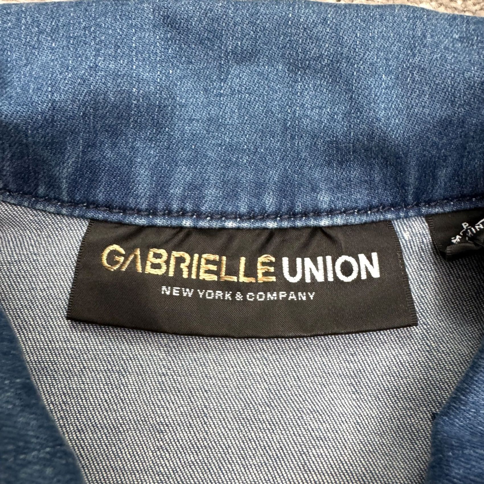 Vintage Gabrielle Union Jumpsuit Womens PXS Blue Denim Short Sleeve Zip Up Raw Hem NWT Size 26" / US 2 / IT 38 - 6 Thumbnail