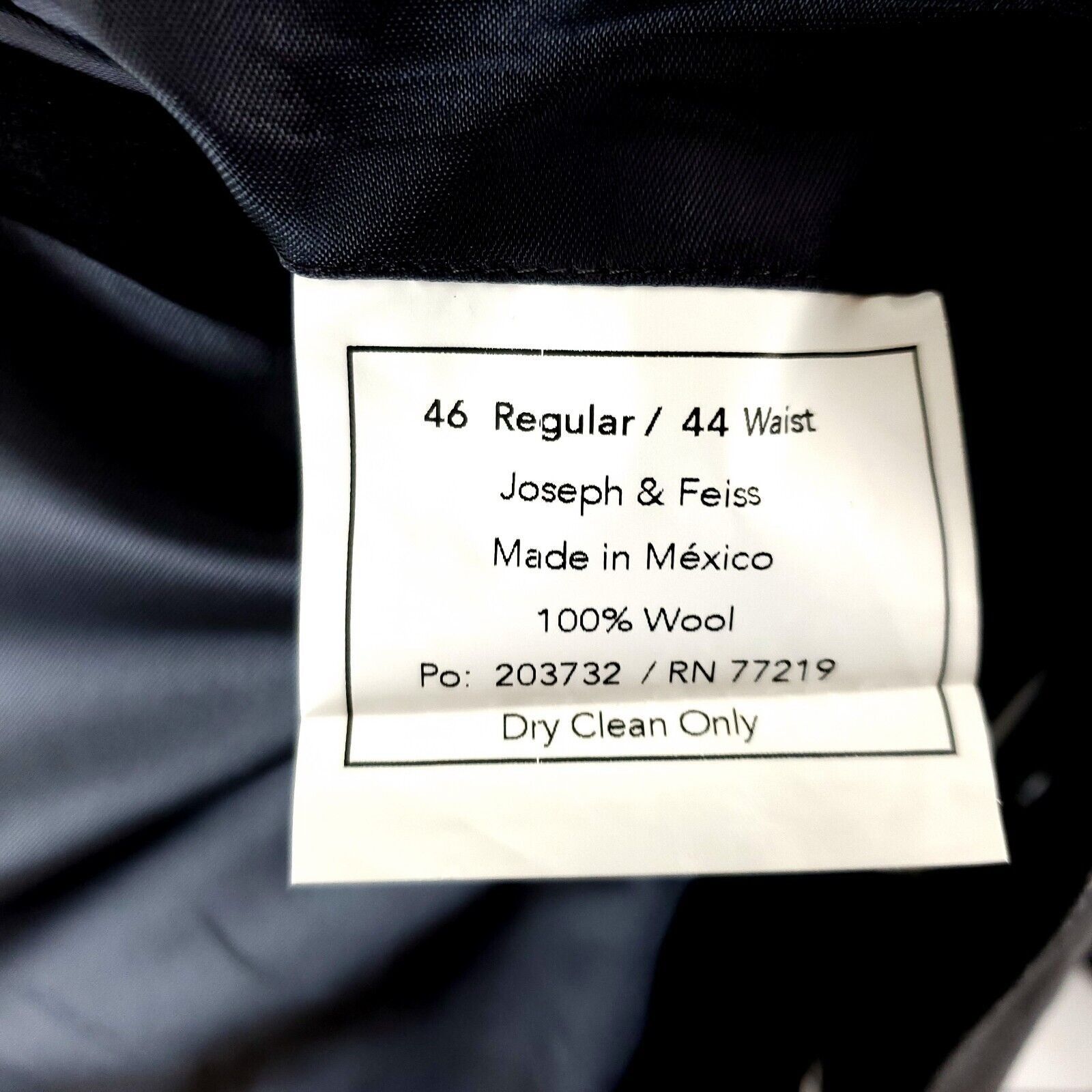 Joseph & Feiss DAMAGED Joseph Feiss Wool 2 Button Suit Jacket 46R Gray Port Size 46R - 8 Thumbnail