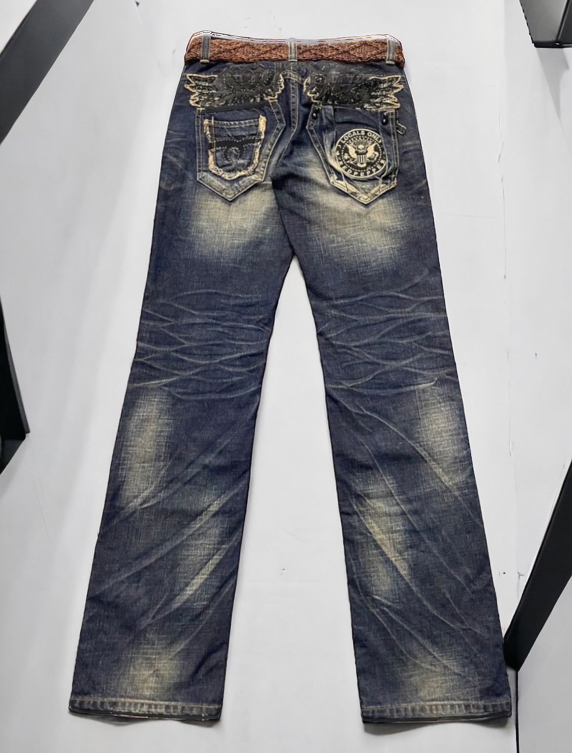 Redpepper Japan Embroidered Angel Wings Mud Jeans With Belt