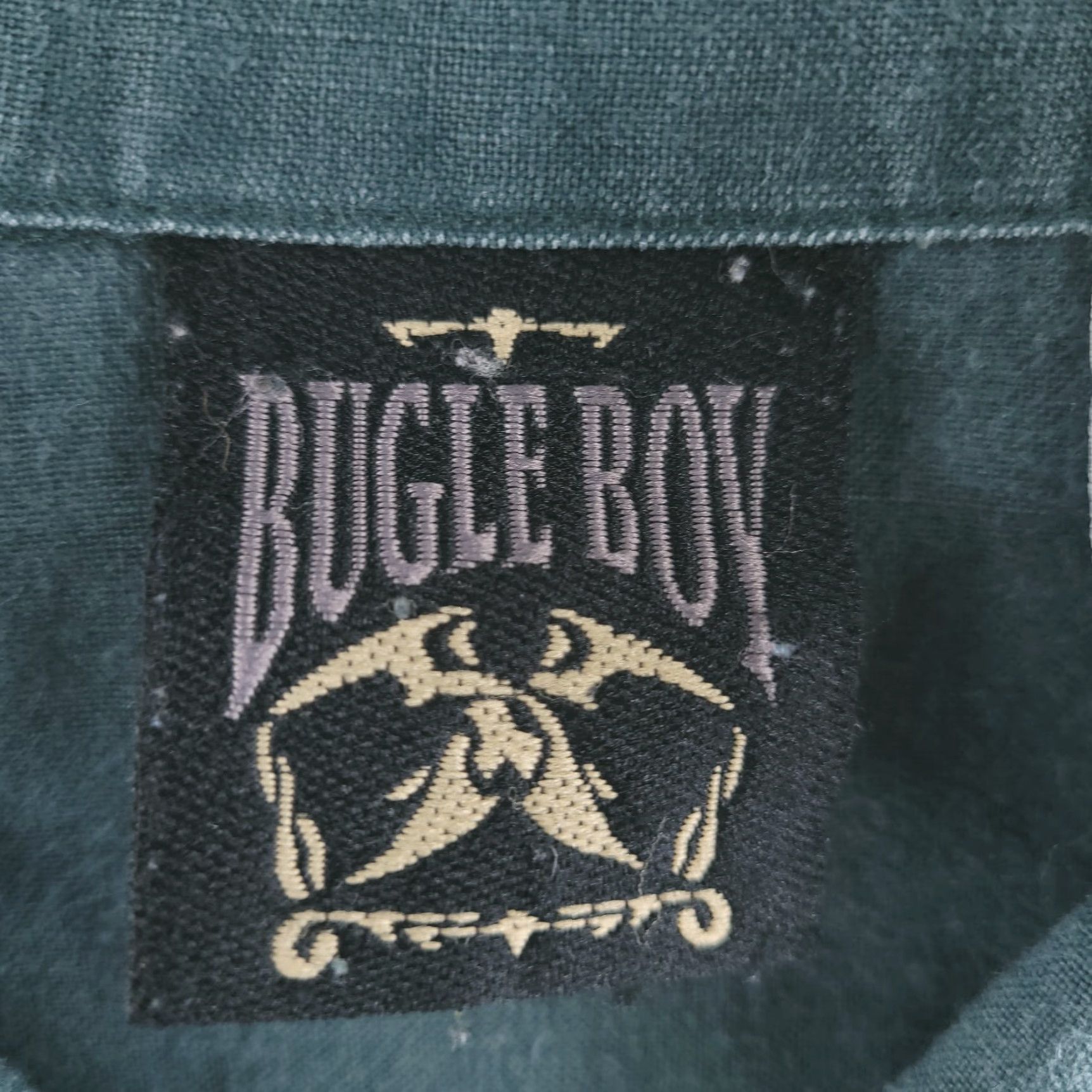 Etro VINTAGE Bugle Boy Shirt Mens L Green Canvas Short Sleeve Button-Up Collared Retro Work Relaxed Fit Size US L / EU 52-54 / 3 - 4 Thumbnail