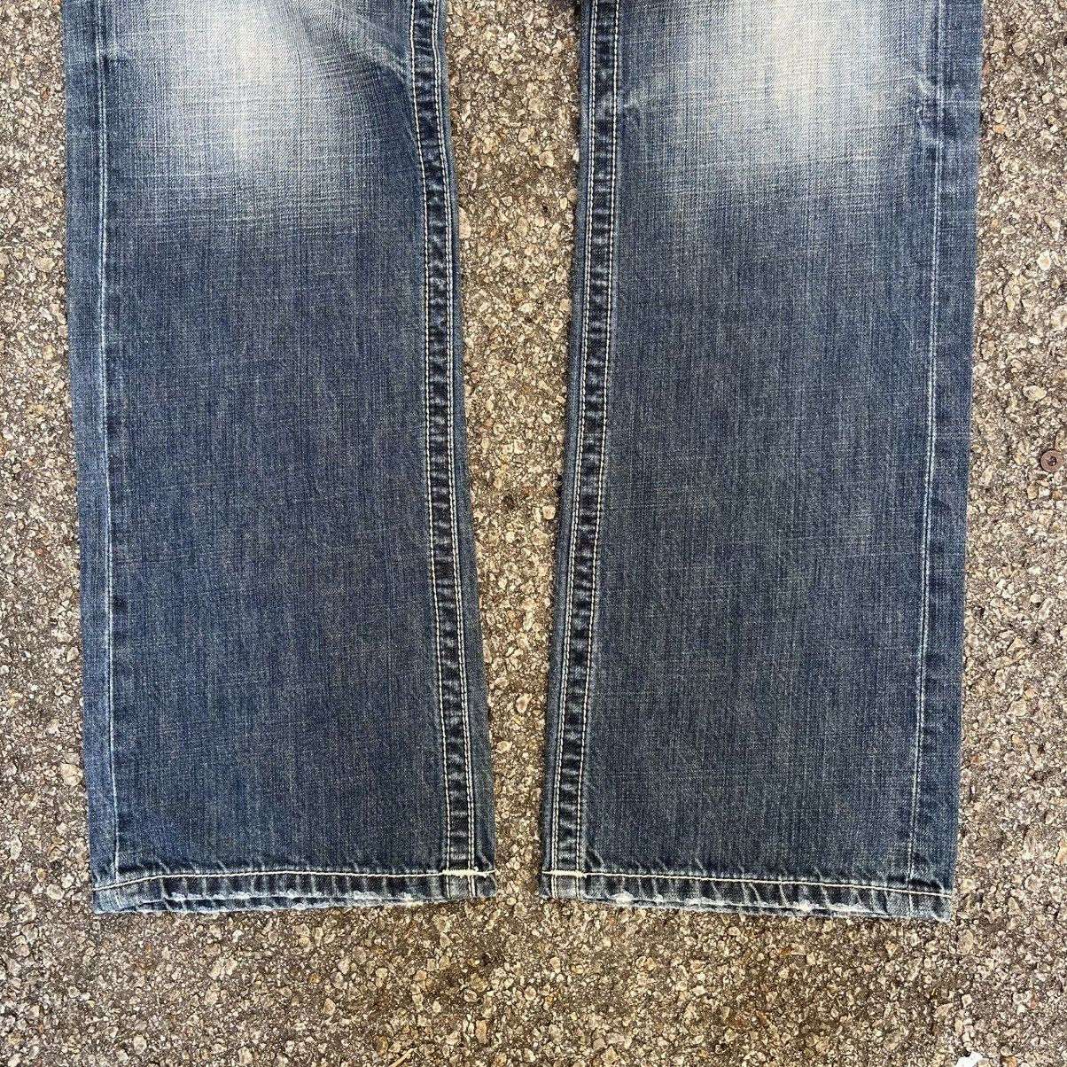 Affliction Vintage Y2K Affliction Jeans Blake Tribal Cross Skulls Size US 32 / EU 48 - 3 Thumbnail