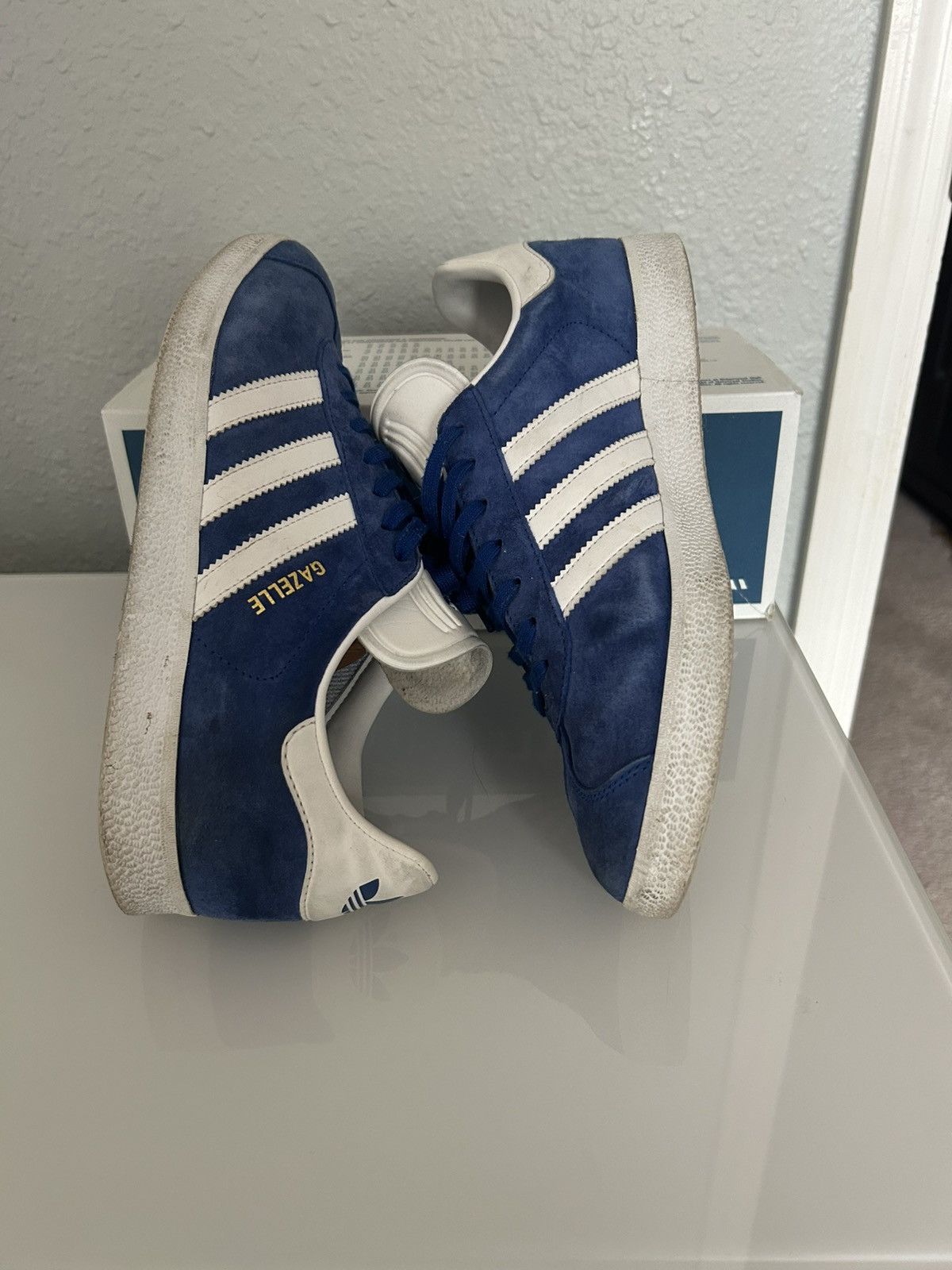 Adidas Adidas Gazelle Blue/White Size US 10 / EU 43 - 4 Thumbnail
