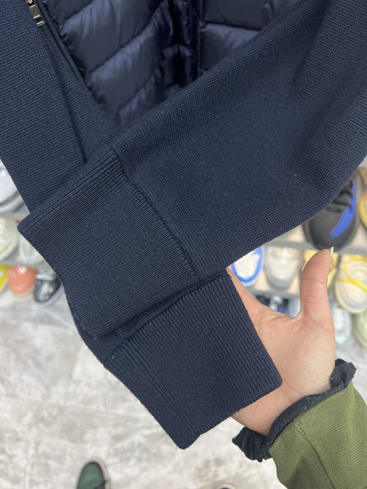 Moncler Moncler Navy Padded Wool Cardigan Size US XL / EU 56 / 4 - 5 Thumbnail