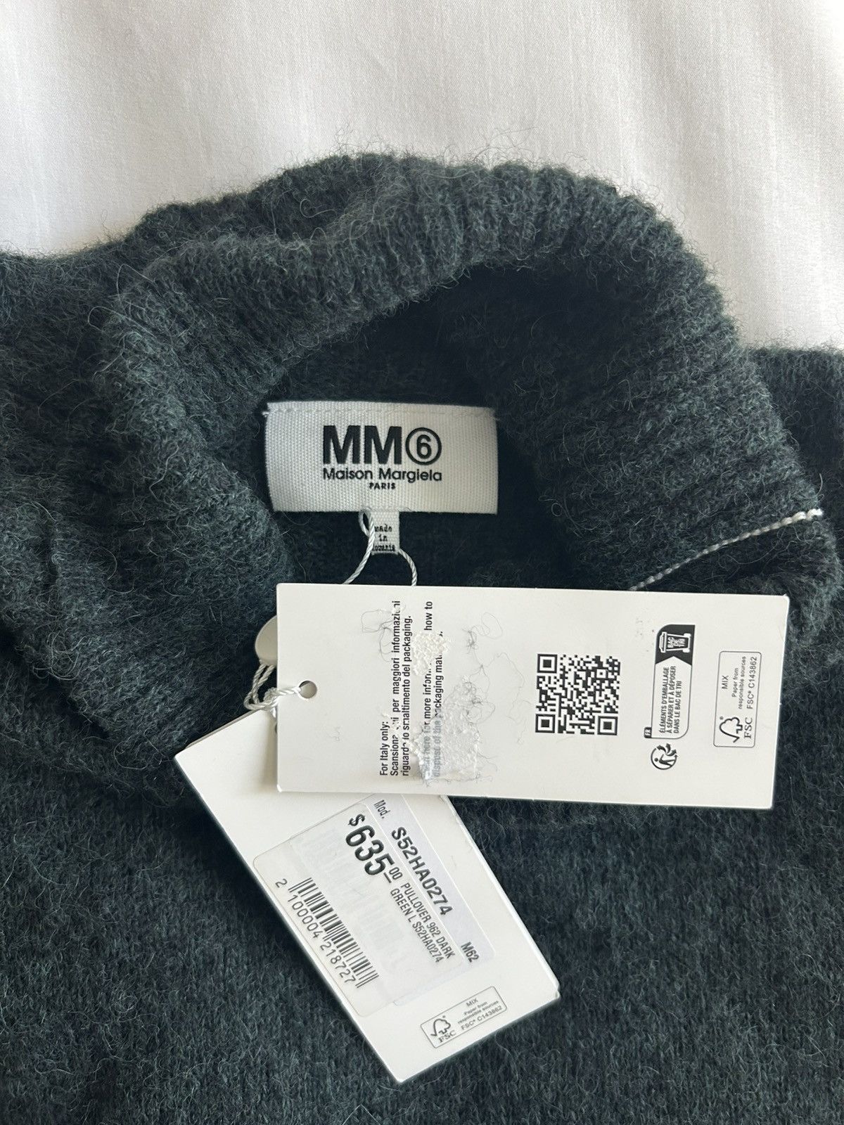 Maison Margiela Maison Margiela MM6 Turtle Neck Sweater Pullover Dark Green Size US L / EU 52-54 / 3 - 6 Thumbnail