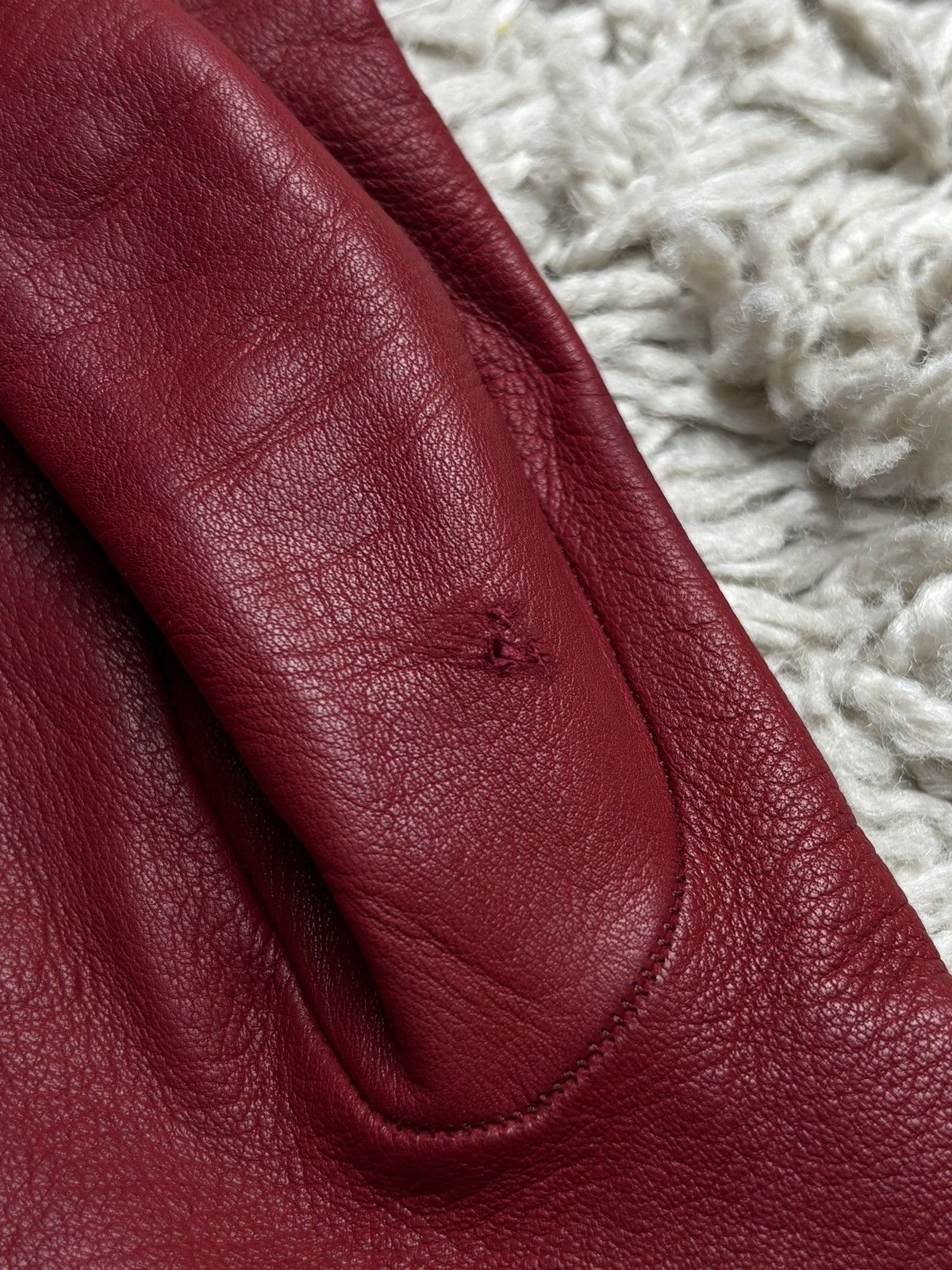 Burberry Burberry London Red Leather Vintage Gloves Size ONE SIZE - 6 Thumbnail
