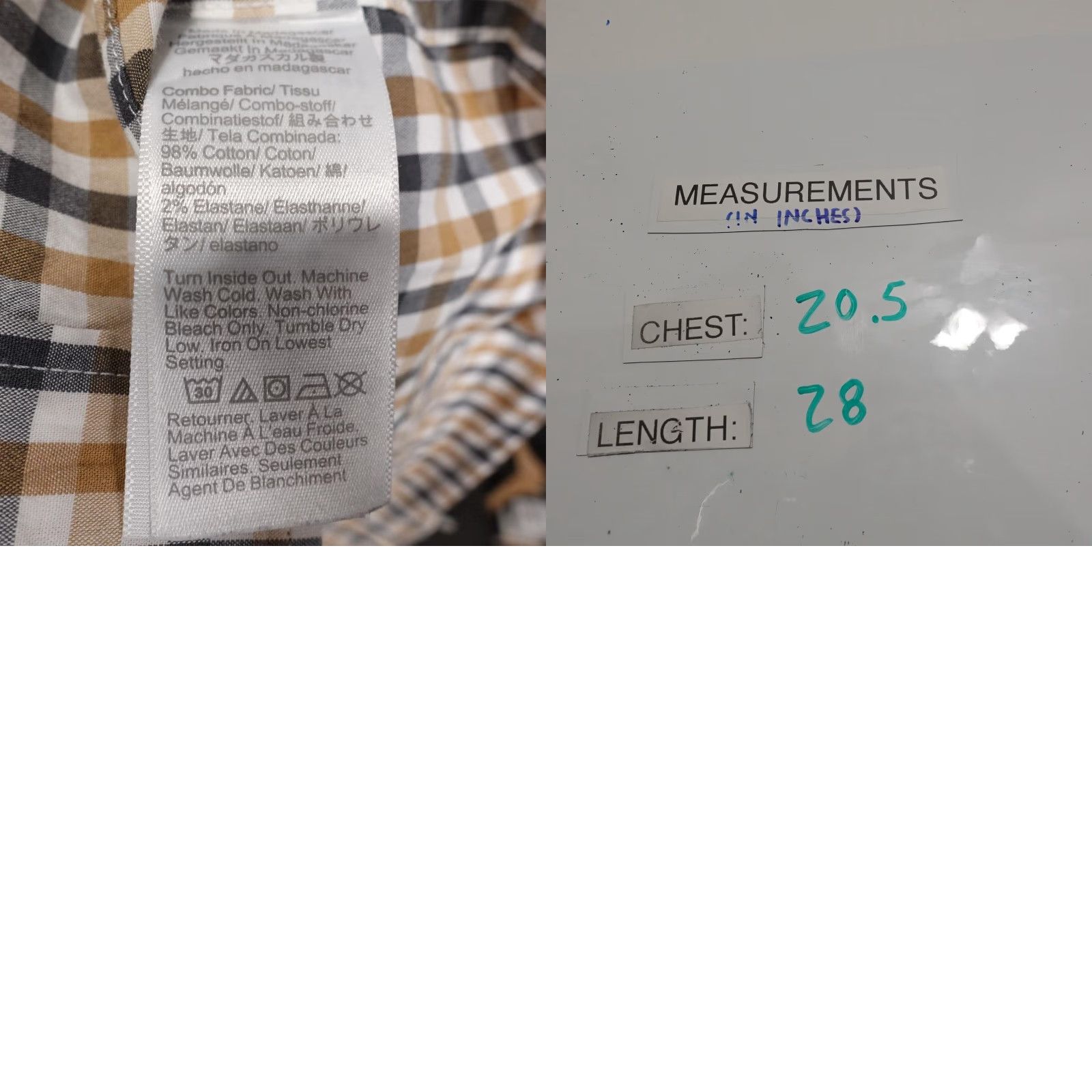 J.Crew J.CREW Shirt Mens M Beige Check Long Sleeve Button-Up Slim Untucked Flex Washed Size US M / EU 48-50 / 2 - 8 Thumbnail