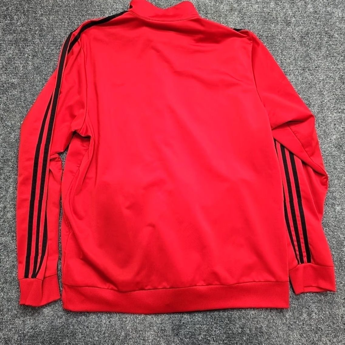 Adidas Adidas Track Jacket Men XL Red 3 Stripe Black Trim Full Zip Running Cover (Regular) Size US XL / EU 56 / 4 - 5 Thumbnail