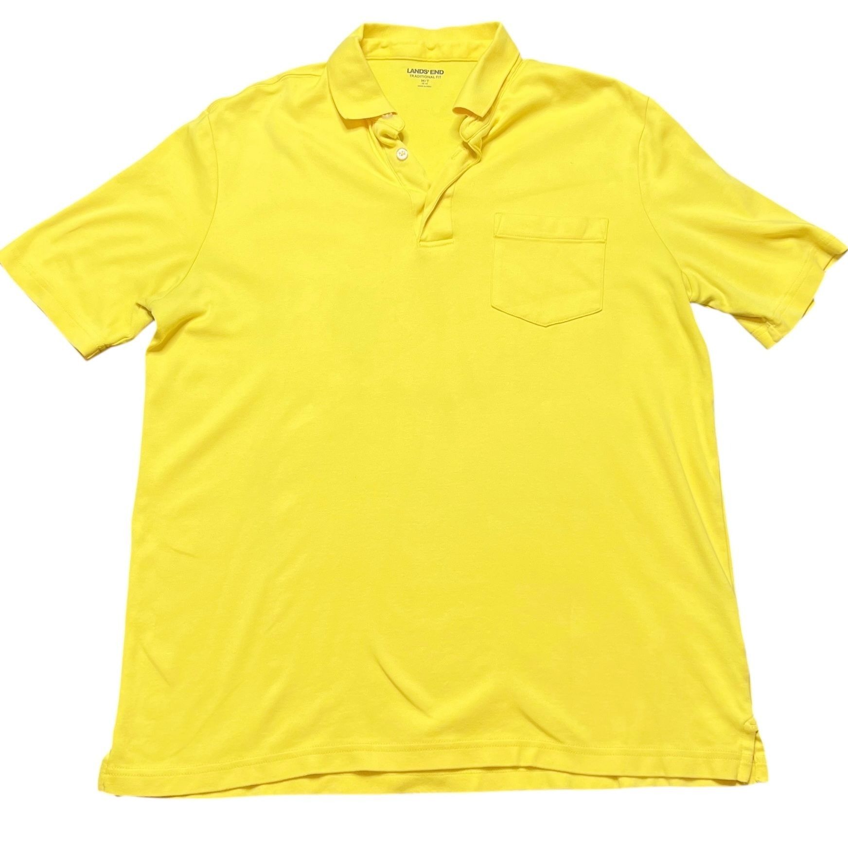 Lands' End Lands' End Polo Shirt Mens Size M Tall Yellow Traditional Fi Size US M / EU 48-50 / 2 - 1 Thumbnail