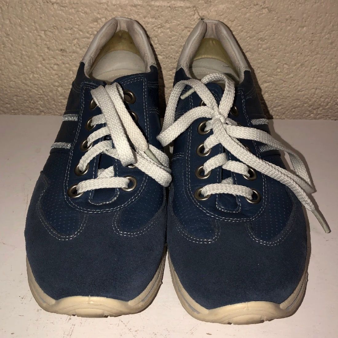 Ecco Ecco Sneakers Women's Athletic Comfort Blue White EUR 40 Size 9.5 US 9.5 Womens Colorful Shoes Size US 10 / IT 40 - 3 Thumbnail