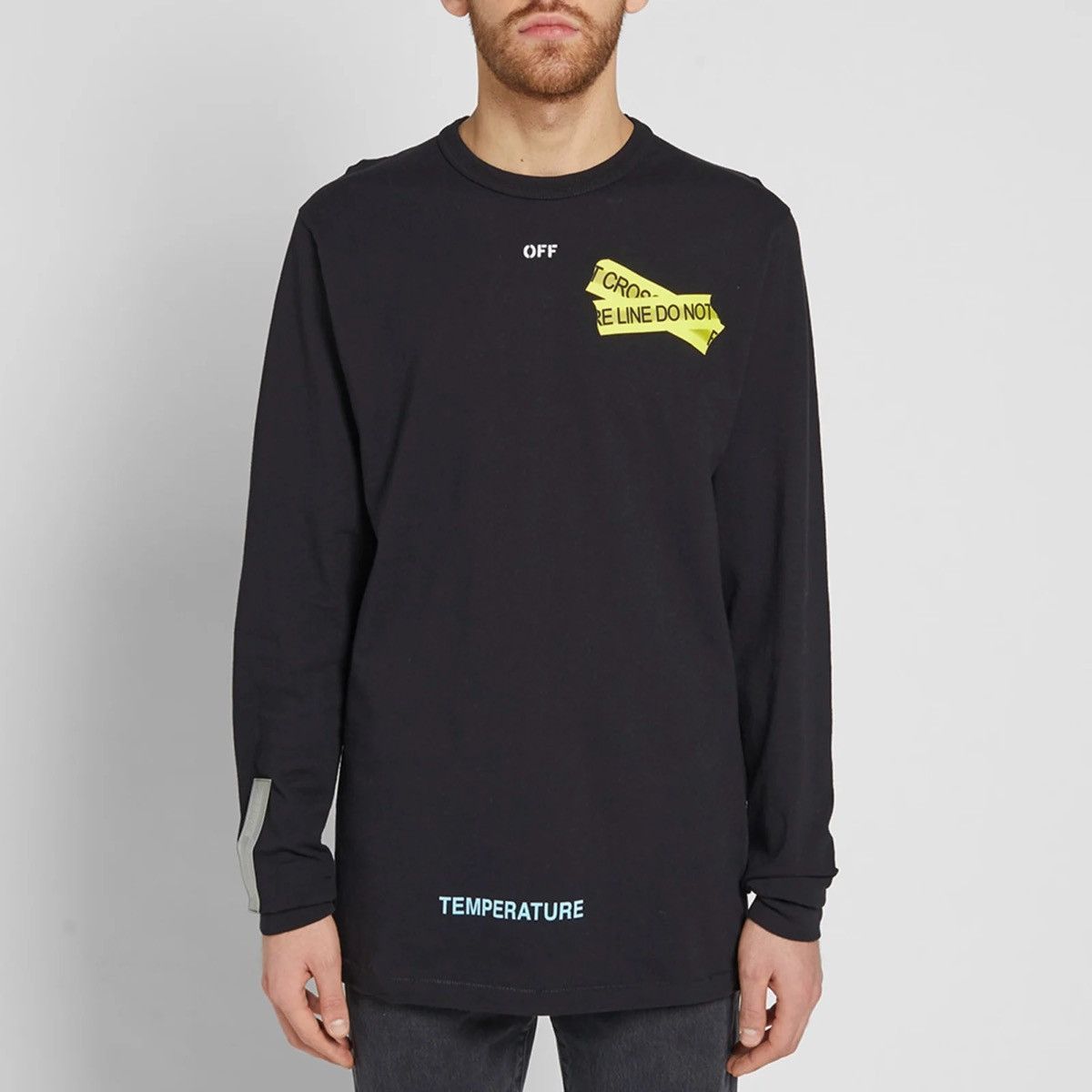 Off-White Off-White - Long Sleeve Firetape Tee Size US S / EU 44-46 / 1 - 23 Thumbnail