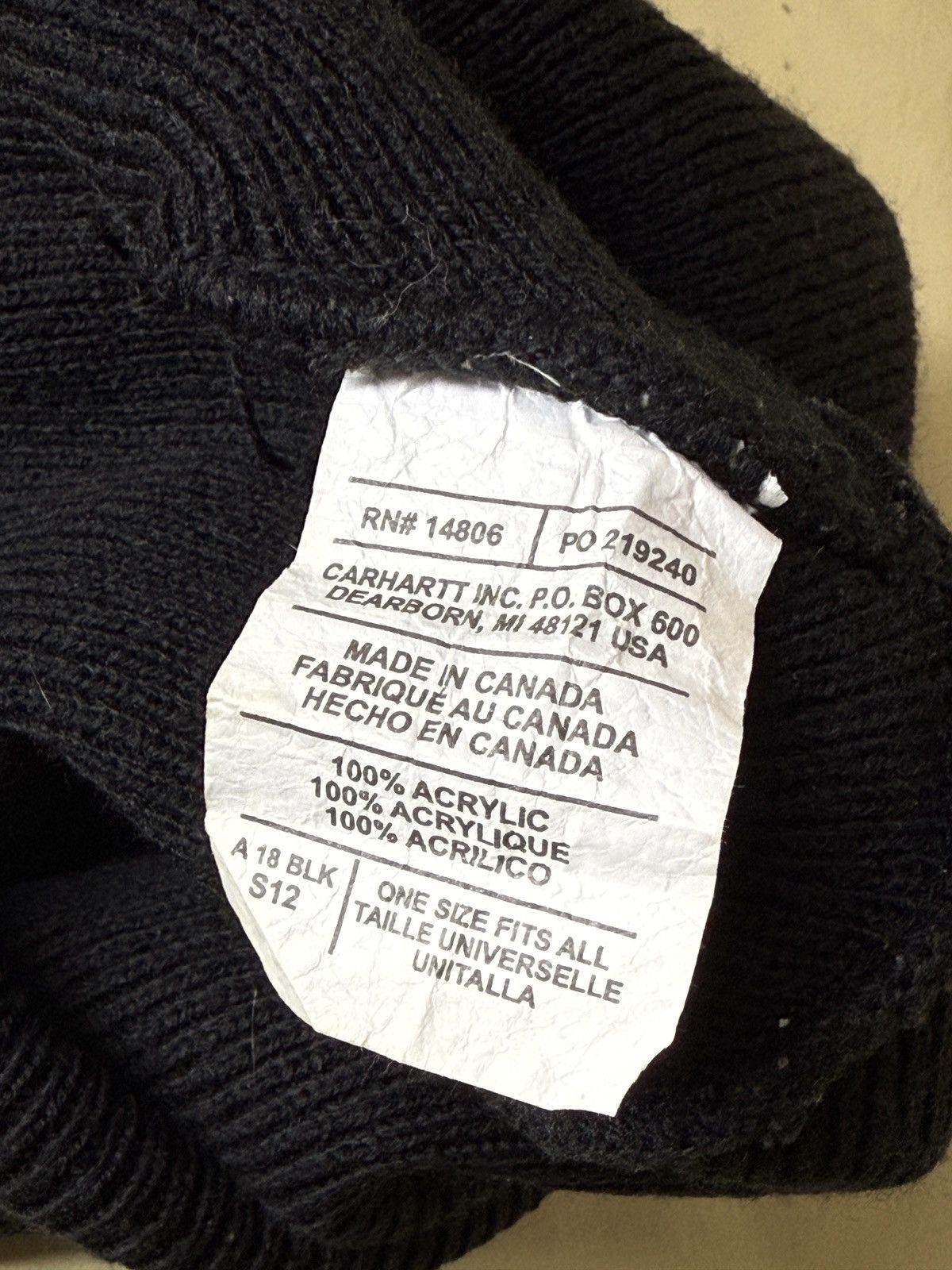 Carhartt Carhartt Black Beanie hat Size ONE SIZE - 7 Thumbnail