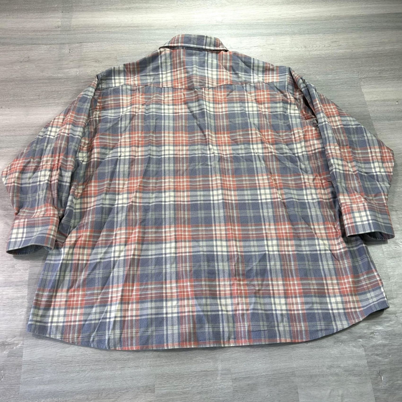 Proper Cloth Proper Cloth Shirt Mens 4XL Blue Plaid Western Snap Long Sleeve Button Up Casual Size US XXL / EU 58 / 5 - 2 Thumbnail