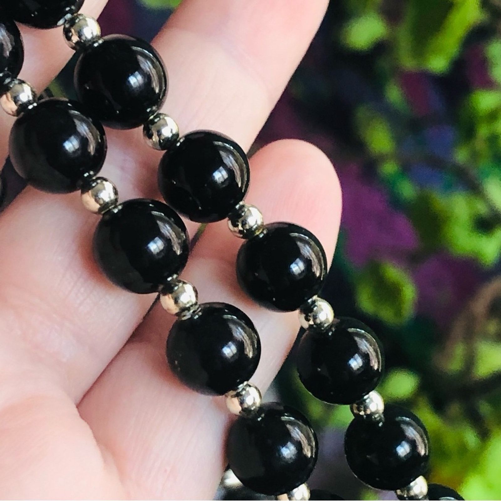 Vintage Vintage 80s black round plastic bead necklace Size ONE SIZE - 8 Thumbnail