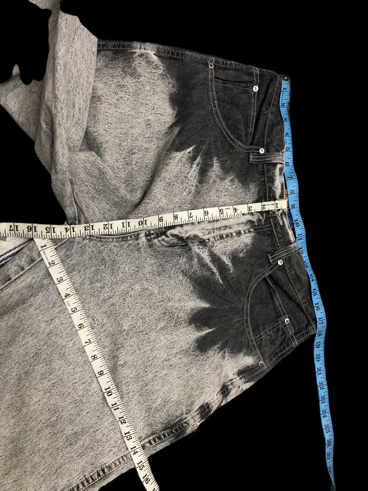 Hypebeast BLEACHED BAGGY ROYAL BLUE Y2K STYLE DENIM Size US 35 - 10 Thumbnail