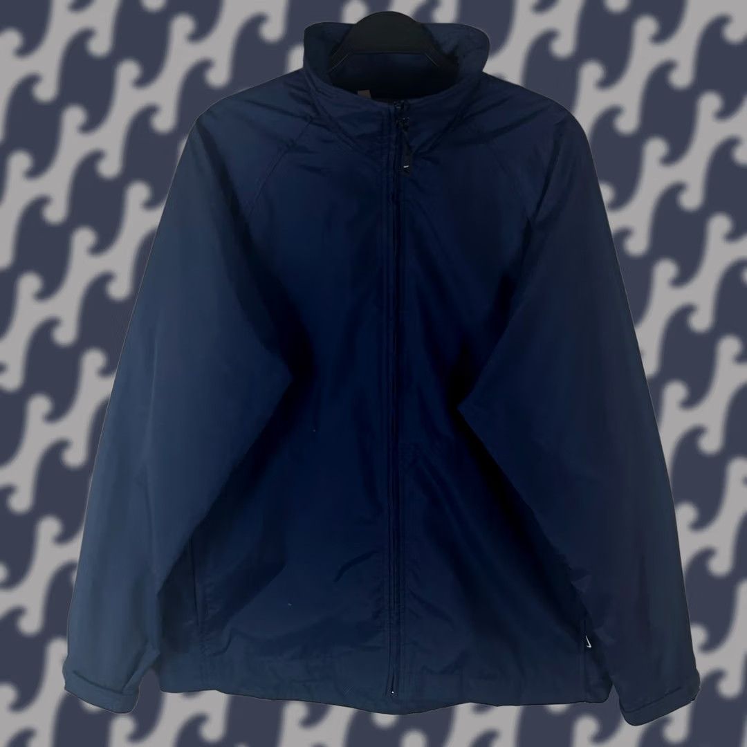 Nike VINTAGE Nike Windbreaker Jacket Mens Medium Navy Blue Ripstop Full Zip Mock Neck Size US M / EU 48-50 / 2 - 1 Thumbnail