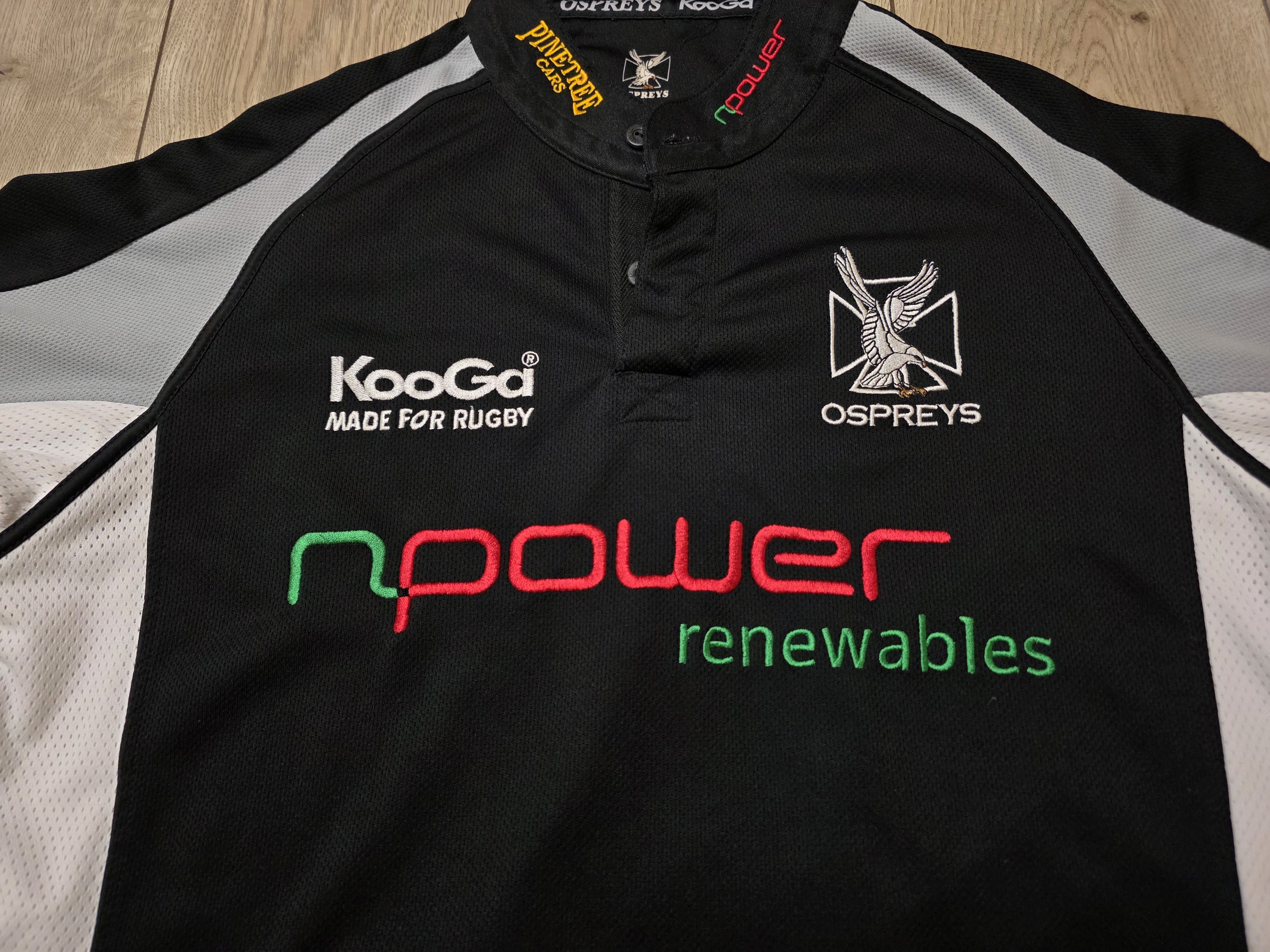 Vintage OSPREYS RUGBY VINTAGE JERSEY WALES RUGBY RARE BLACK JERSEY Size US L / EU 52-54 / 3 - 3 Thumbnail