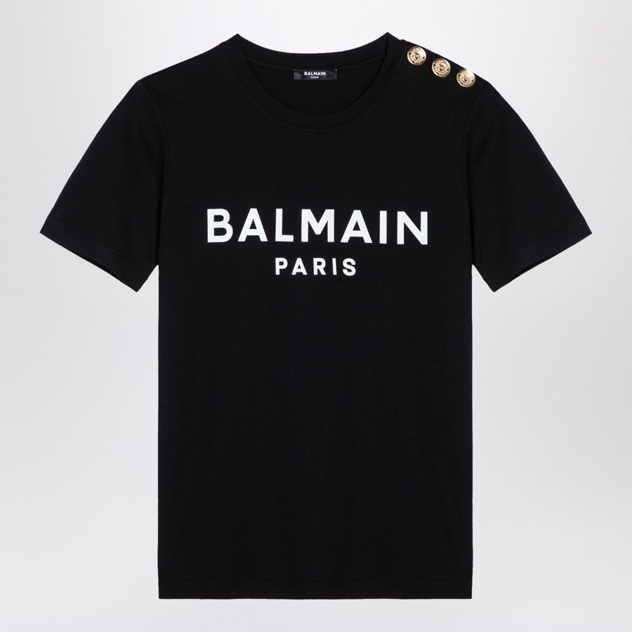 Balmain o1d2blof0824 Logo T-Shirts in Black Size L / US 10 / IT 46 - 1 Thumbnail