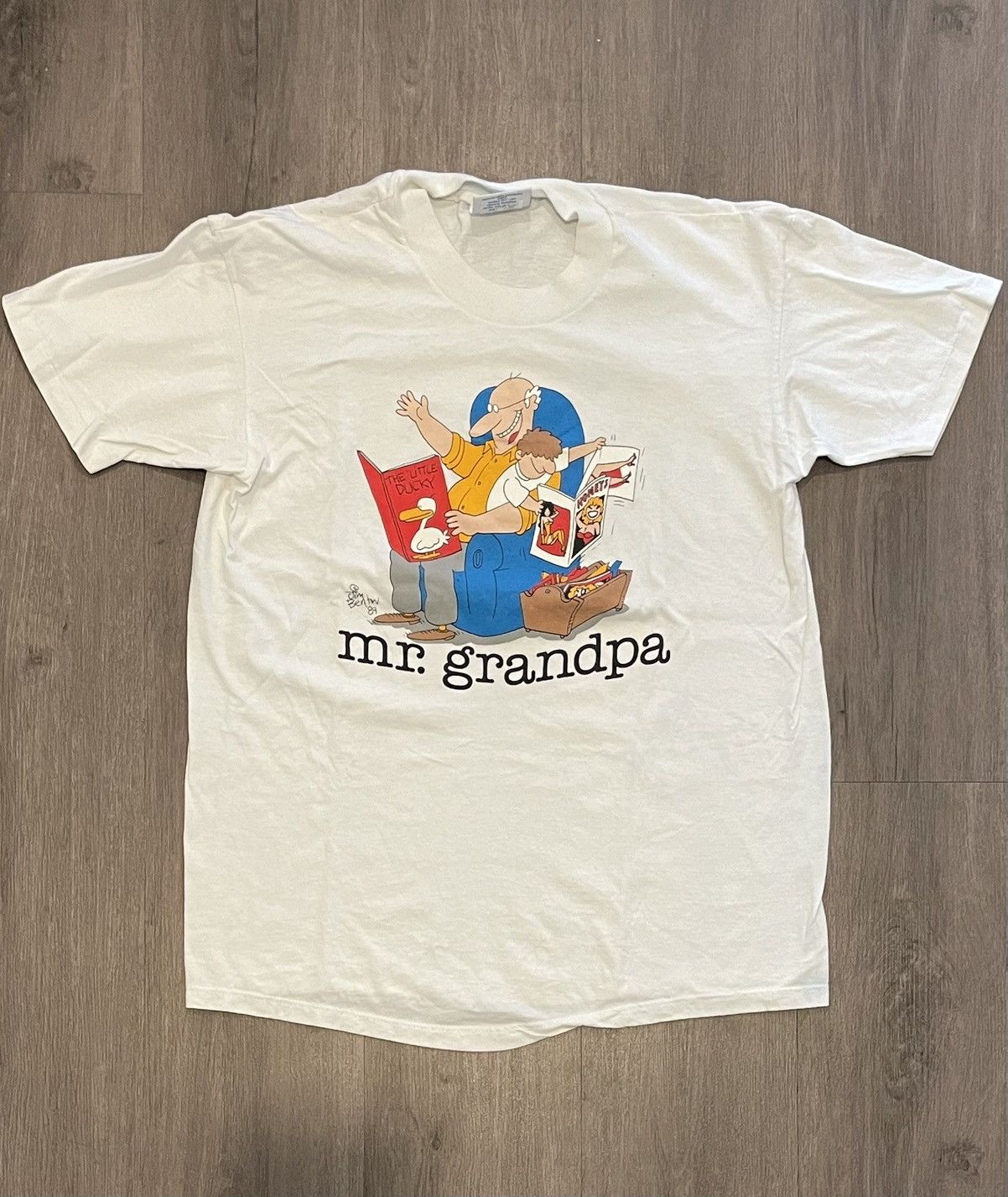 Other × Vintage Vintage 89’ USA “Mr.Grandpa” Graphic T-shirt (Sz.L) Size US L / EU 52-54 / 3 - 1 Thumbnail