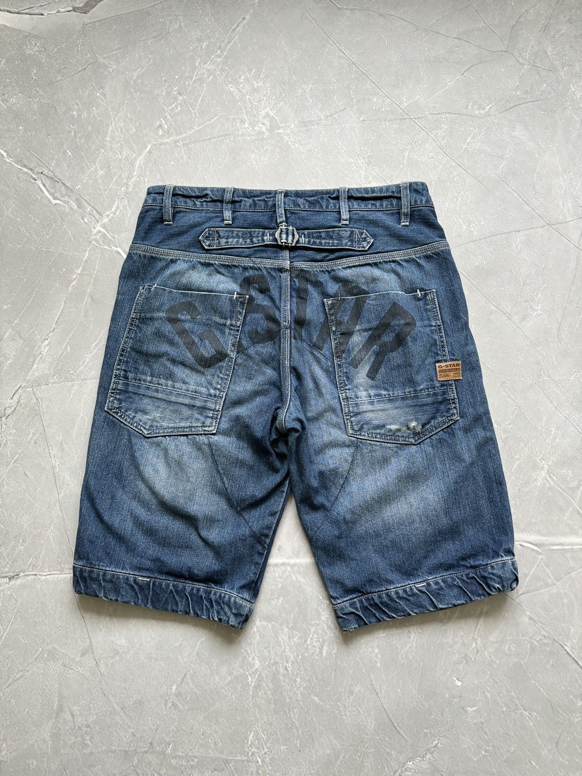 G-Star Vintage G-Star Raw Big Logo Back Buckle Denim Shorts Baggy Size US 34 / EU 50 - 1 Thumbnail