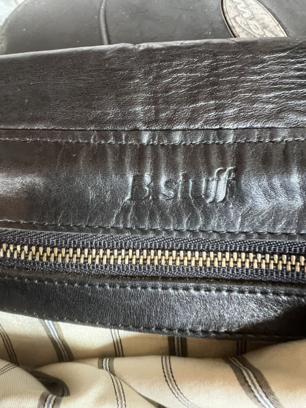 Leather Vintage B. Stuff Japan Patina Black All Leather Bag Size ONE SIZE - 15 Thumbnail