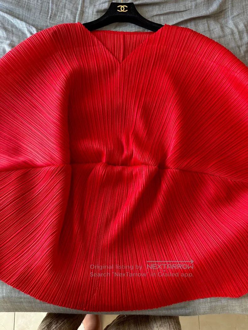 Issey Miyake Issey Miyake size:one size Red Long Sleeve Top Size XXS / US 00 / IT 34 - 7 Thumbnail