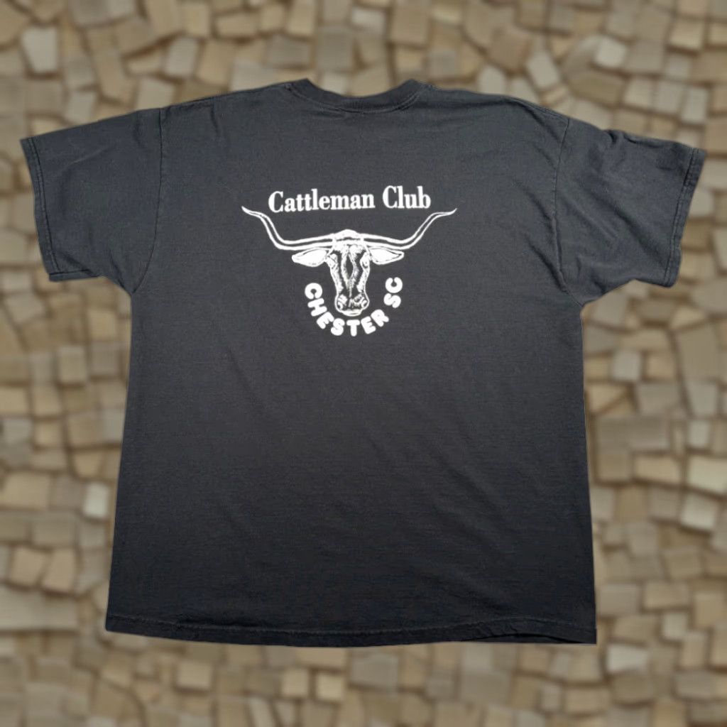 Fruit Of The Loom VINTAGE Fruit of the Loom Cattleman Club Shirt Adult XL Black Pocket 90s Texas Longhorn Mens Size US XL / EU 56 / 4 - 1 Thumbnail