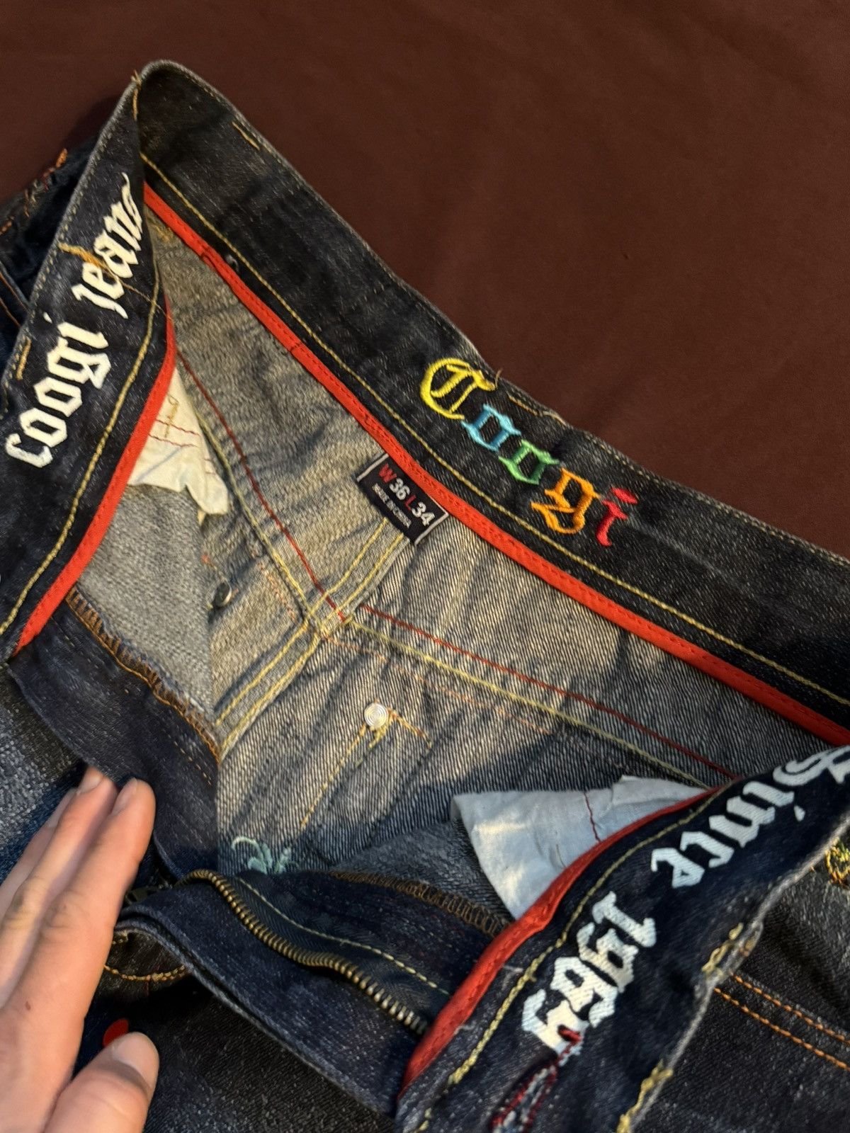 Coogi Coogi blue jeans rasta pattern vintage Size US 34 / EU 50 - 5 Thumbnail