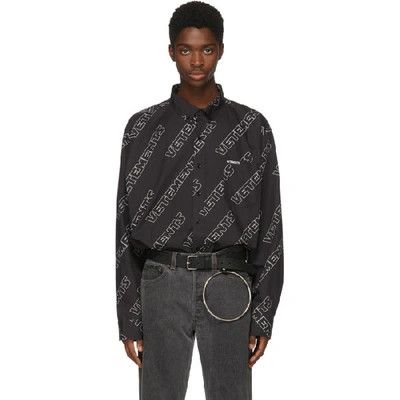 Vetements o1y0924 Patterned Shirt in Black Size US M / EU 48-50 / 2 - 1 Thumbnail