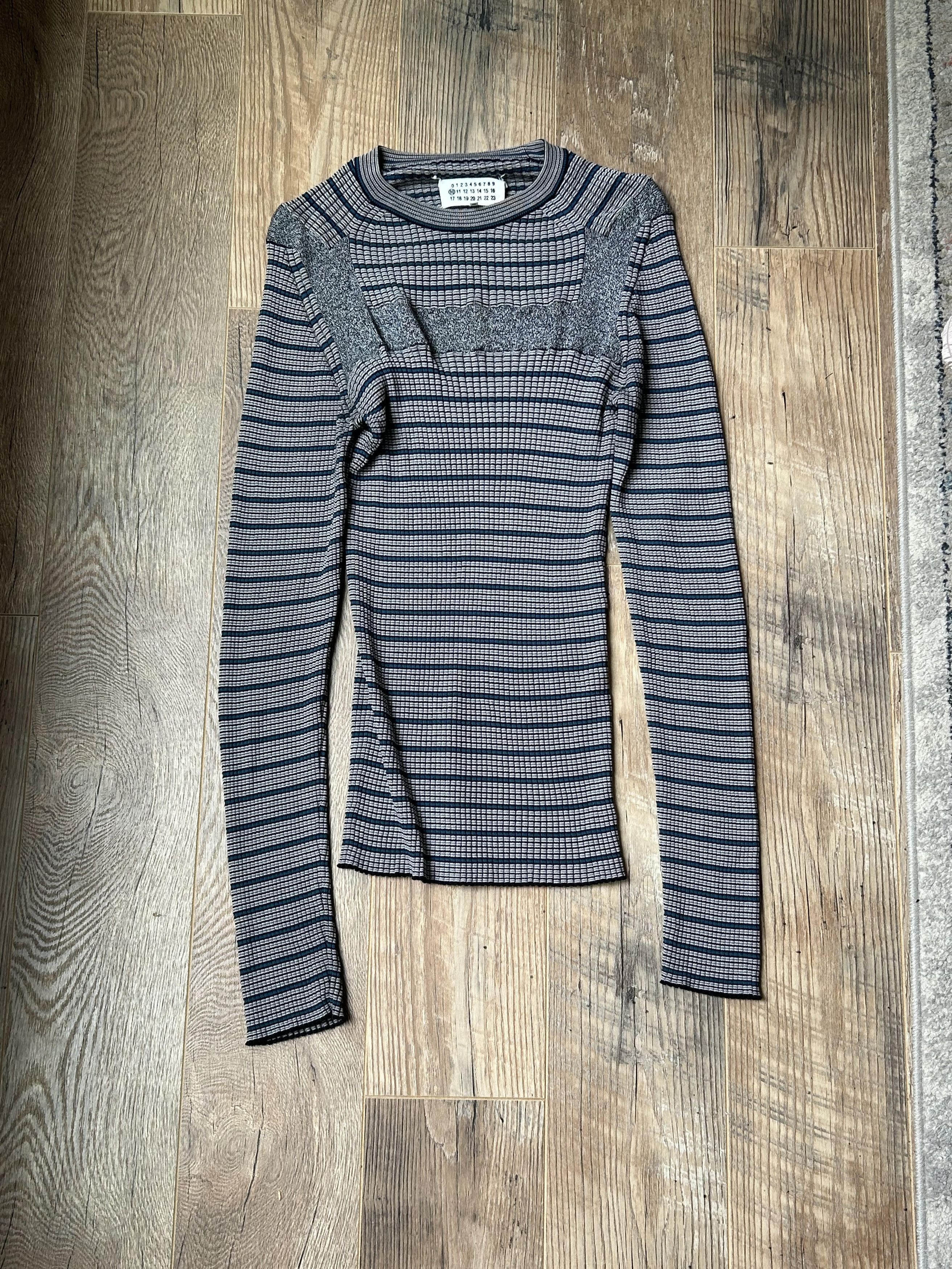 image of Maison Margiela Rib Knit Sweater in Grey, Men's (Size Medium)