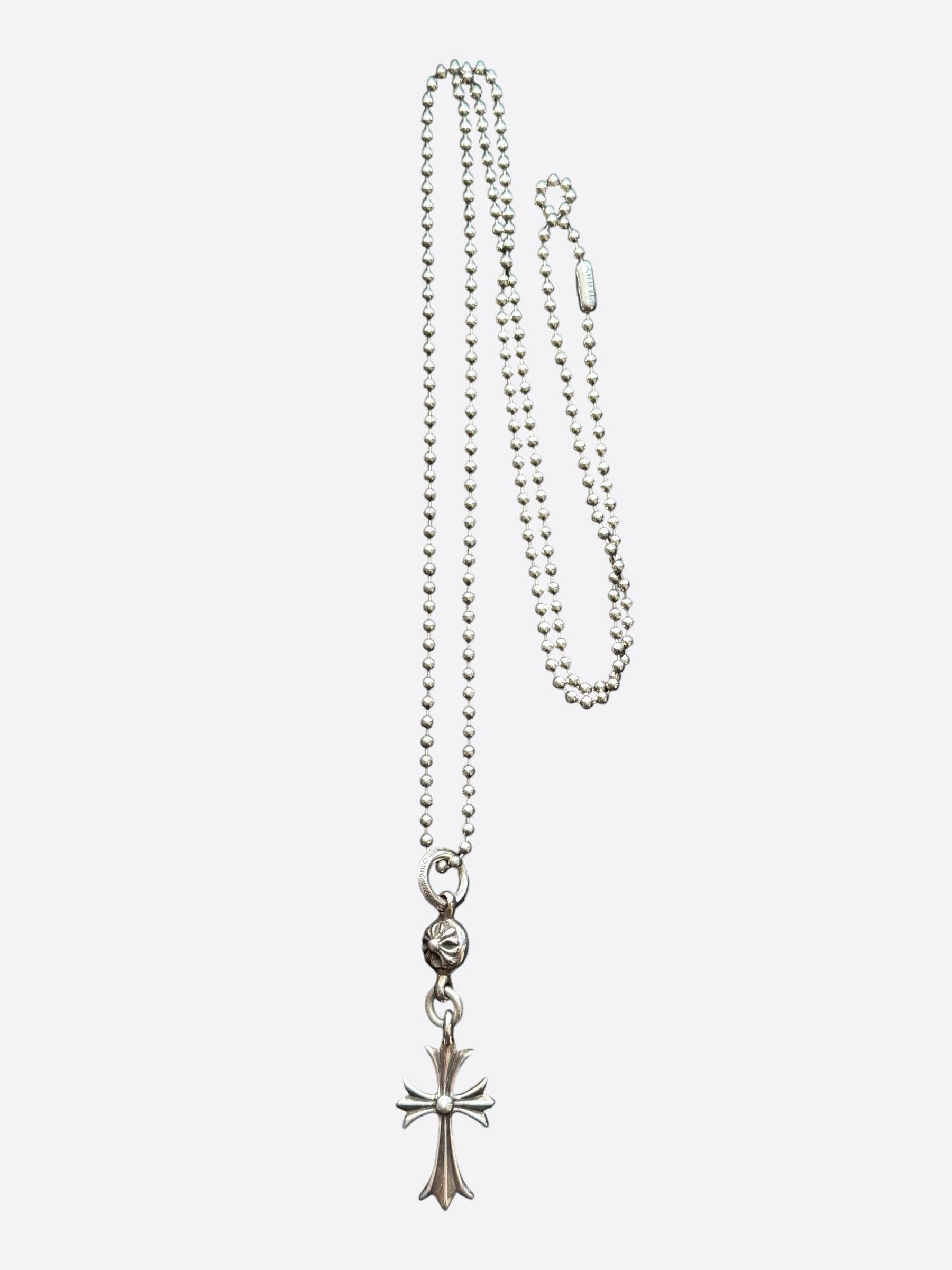 Chrome Hearts Chrome Hearts Silver Tiny Cross Necklace Size ONE SIZE - 1 Thumbnail