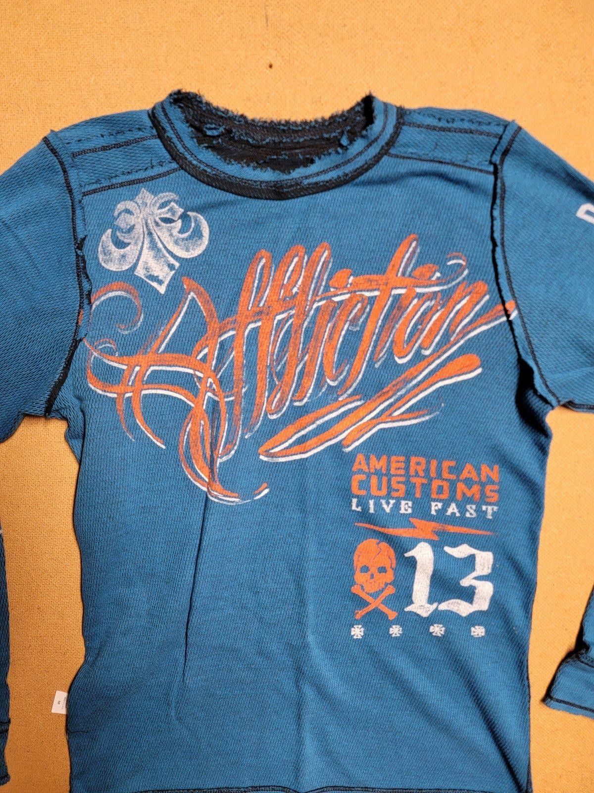 Affliction y2k Affliction Thermal Shirt Reversible Cross Skull Sz M Size US M / EU 48-50 / 2 - 3 Thumbnail