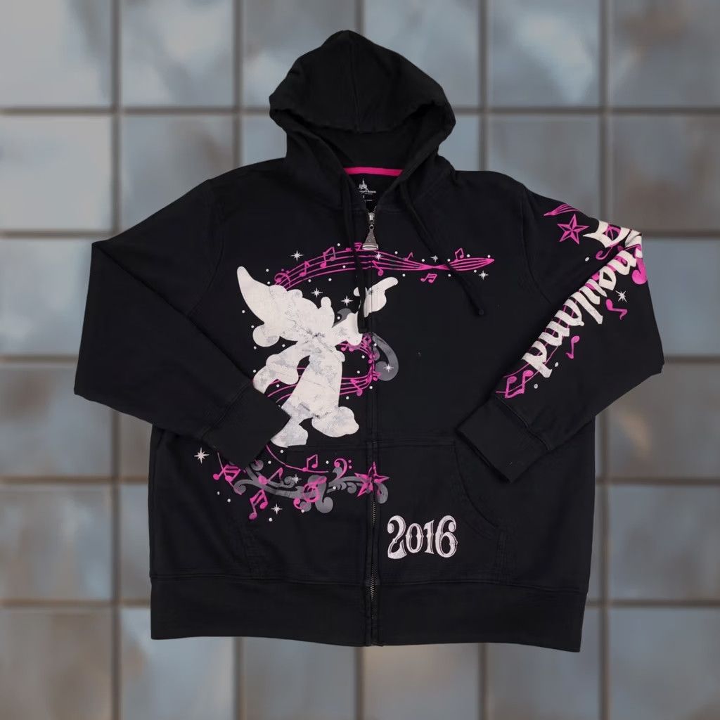 Disney Disney Mickey Mouse Sweatshirt Womens 1X Black Hoodie Zip Up 2016 Y2K Size XL / US 12-14 / IT 48-50 - 1 Thumbnail