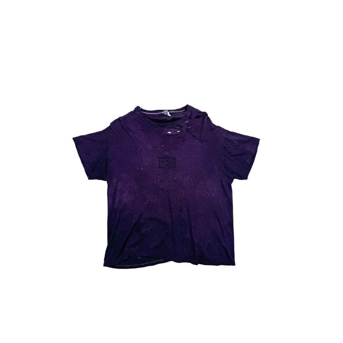 Russell Athletic VINTAGE THRASHED FADED REPAIRED PURPLE T-SHIRT Size US M / EU 48-50 / 2 - 1 Thumbnail