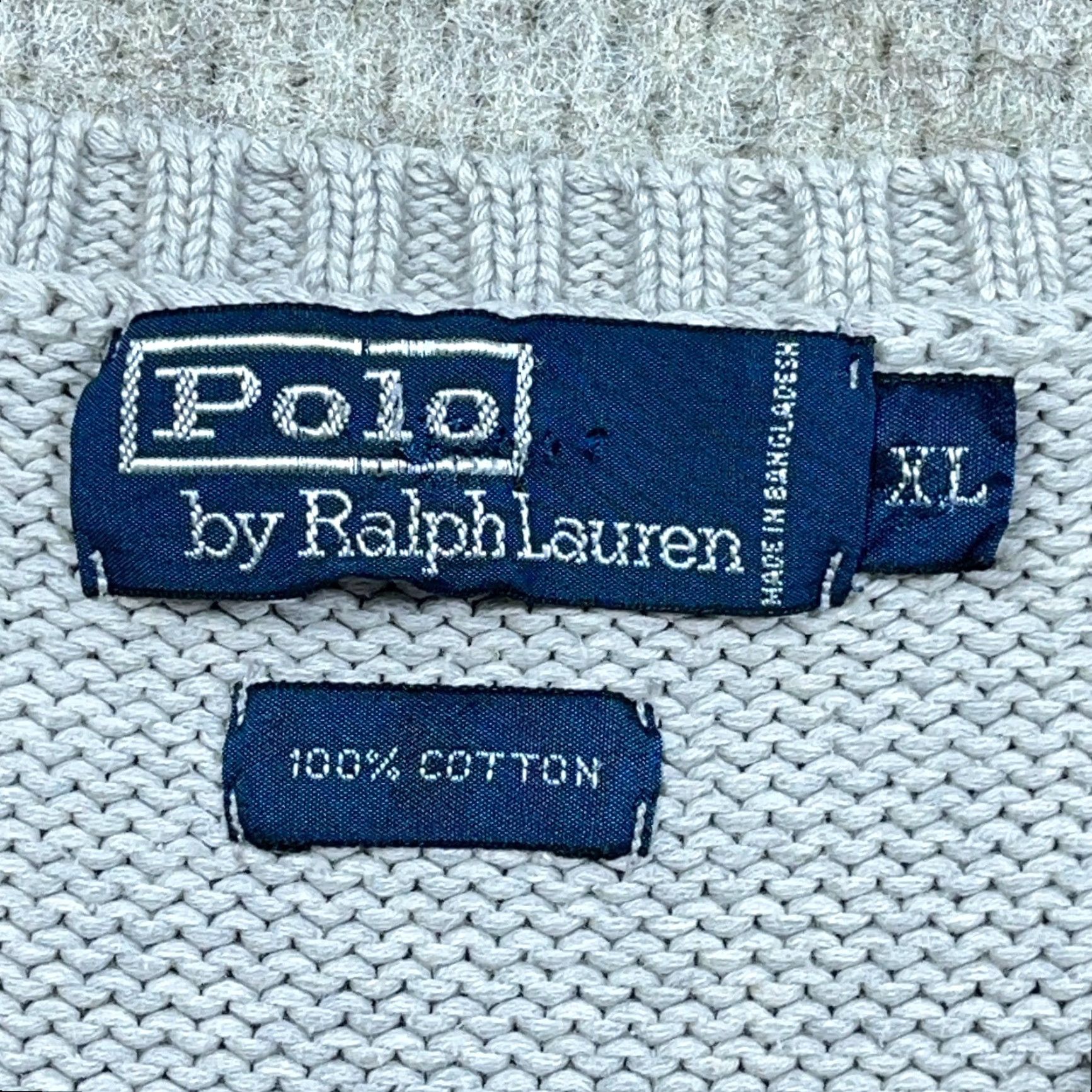 Polo Ralph Lauren VINTAGE Polo Ralph Lauren Sweater Vest Men XL Gray Blue V-Neck Heavy Chunky Knit Size US XL / EU 56 / 4 - 3 Thumbnail