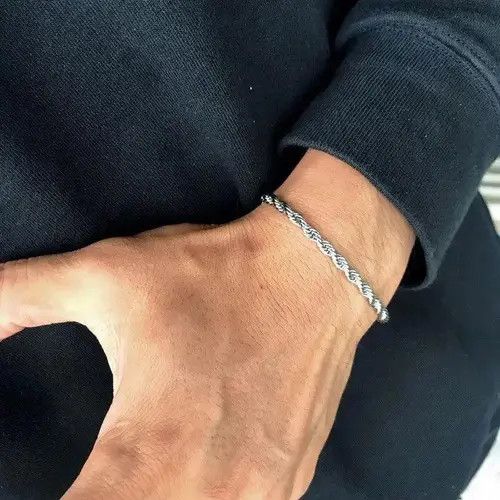 VIBE Width 3/4MM Stainless Steel Short Rope Chain Bracelet Size ONE SIZE - 6 Thumbnail