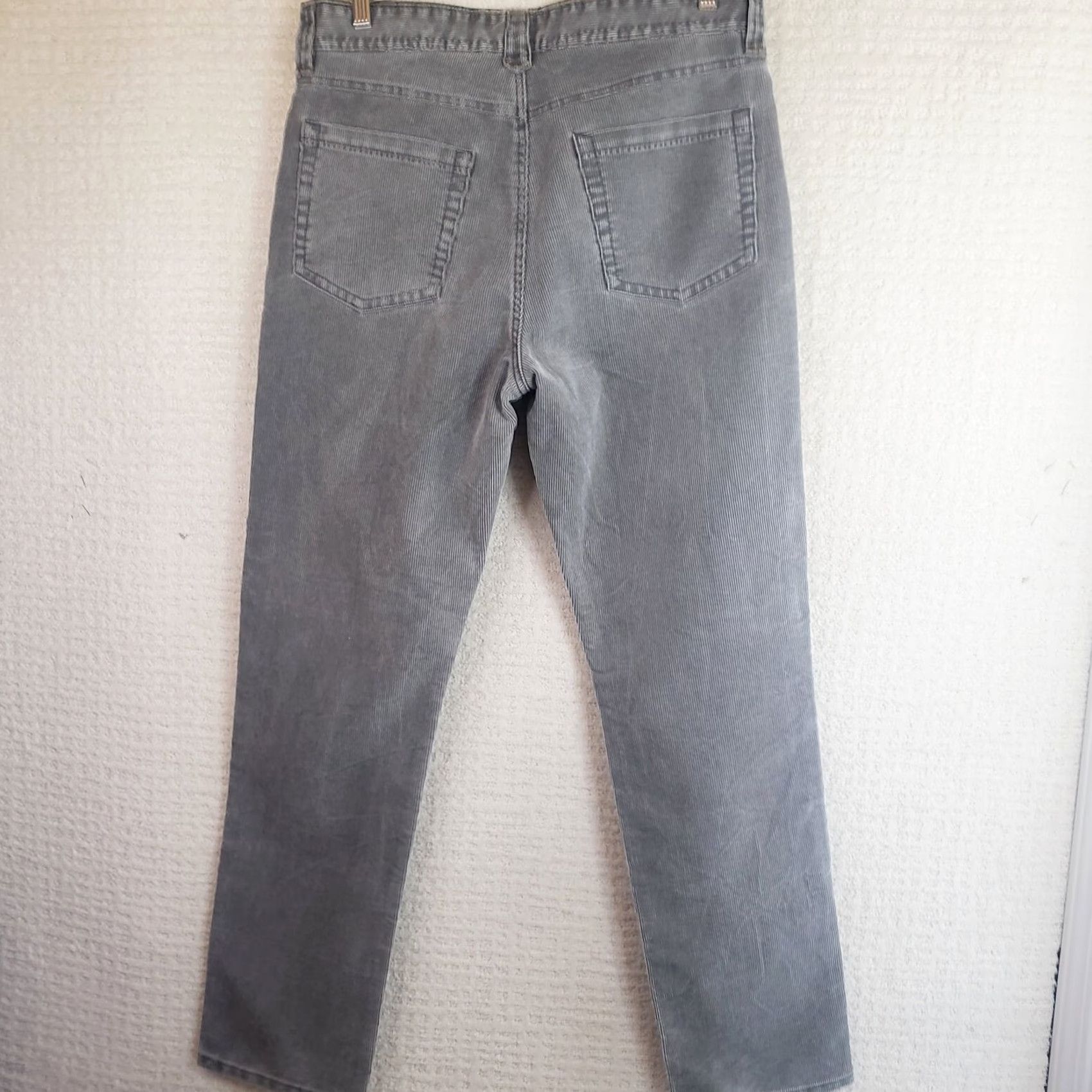 Carbon2Cobalt Carbon 2 Cobalt Pants Mens 33x33 Gray Corduroy Chino Flat Front Regular Fit Belt Loops Slash Pockets Logo Zipper Button Casual Polyester Cotton Size US 33 - 5 Thumbnail