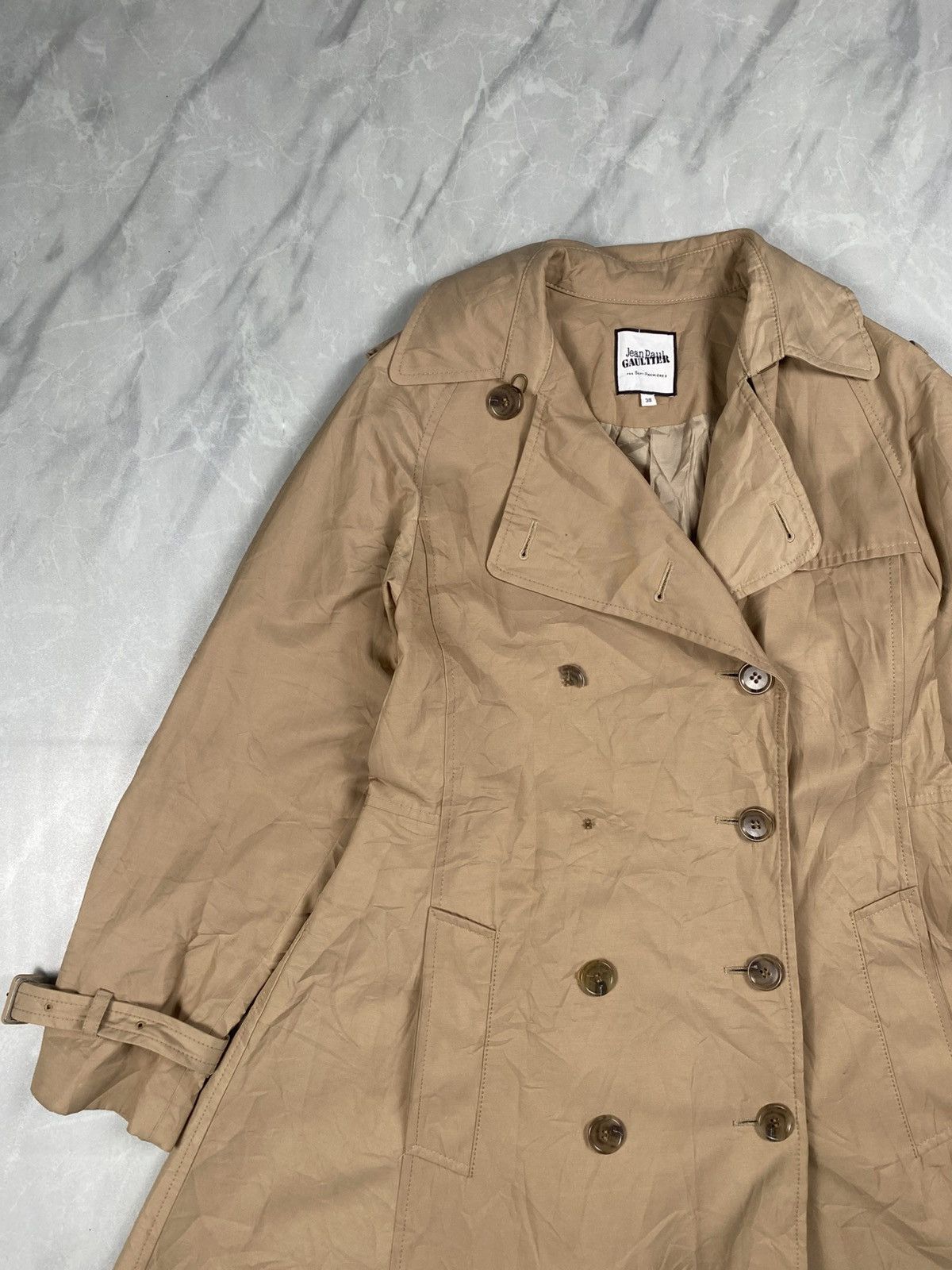 Jean Paul Gaultier Rare JPG for Sept Premieres Light Trench Coat Size M / US 6-8 / IT 42-44 - 3 Thumbnail