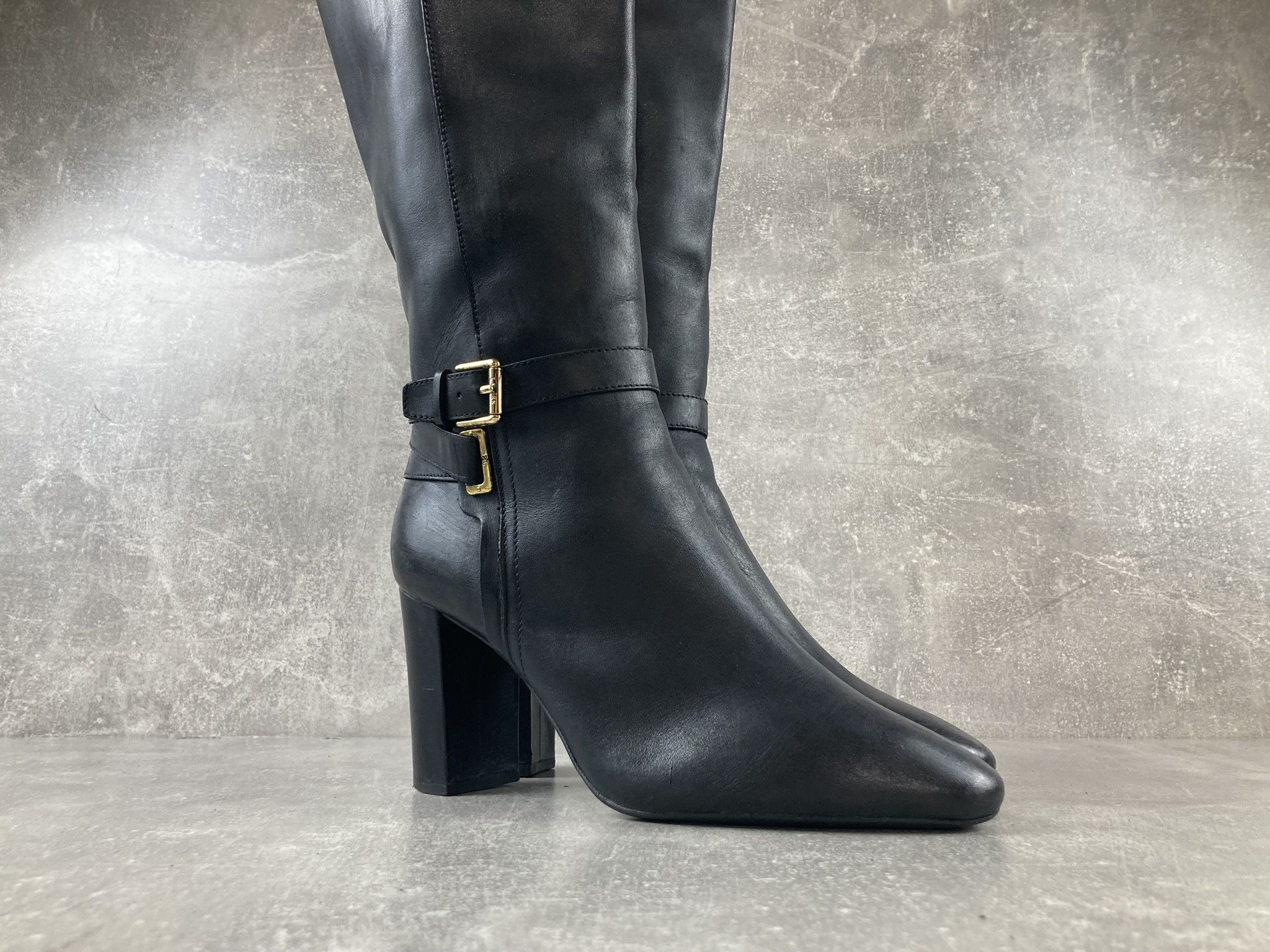 Lauren Ralph Lauren Lauren Ralph Lauren black leather hi avant garde heel boots Size US 9.5 / IT 39.5 - 3 Thumbnail