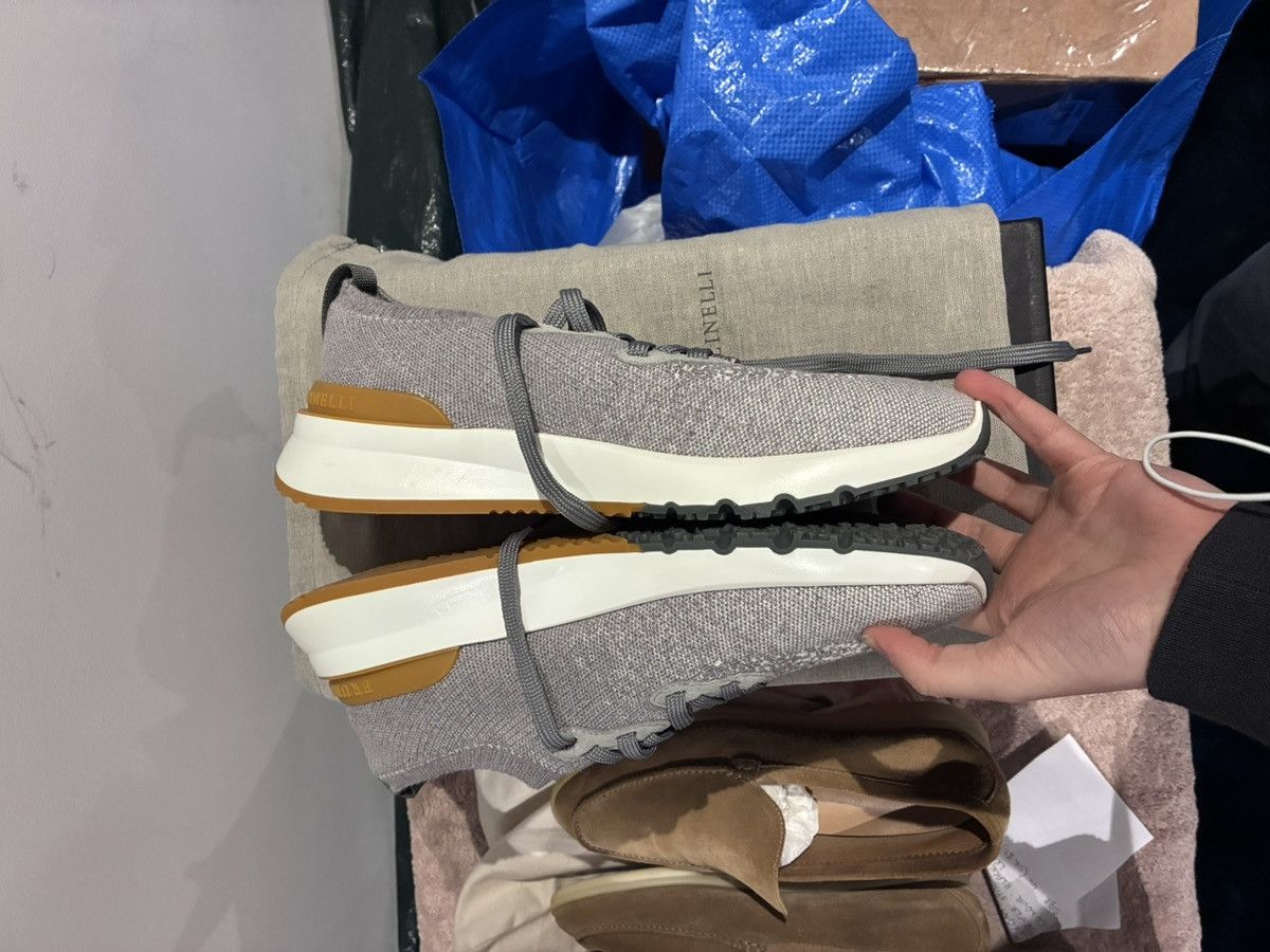 Brunello Cucinelli Brunello Cucinelli grey knit trainer size uk 11 eu 45 Size US 12 / EU 45 - 3 Thumbnail