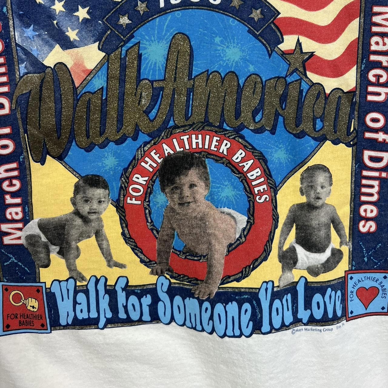 Hanes Vintage 1996 March of Dimes Walk America T-Shirt Size US L / EU 52-54 / 3 - 3 Thumbnail